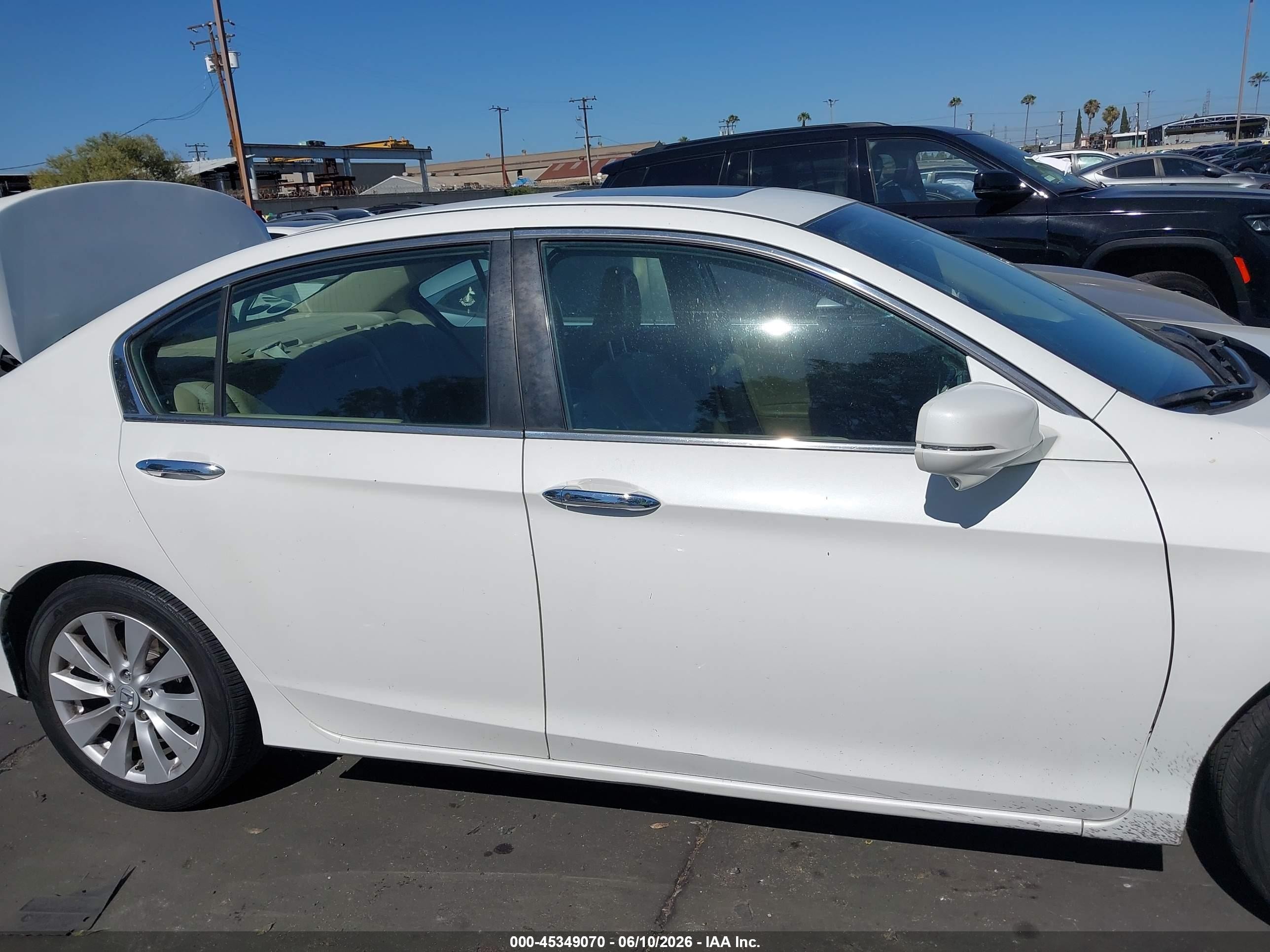 2015 Honda Accord Ex-l White vin: 1HGCR2F87FA214239