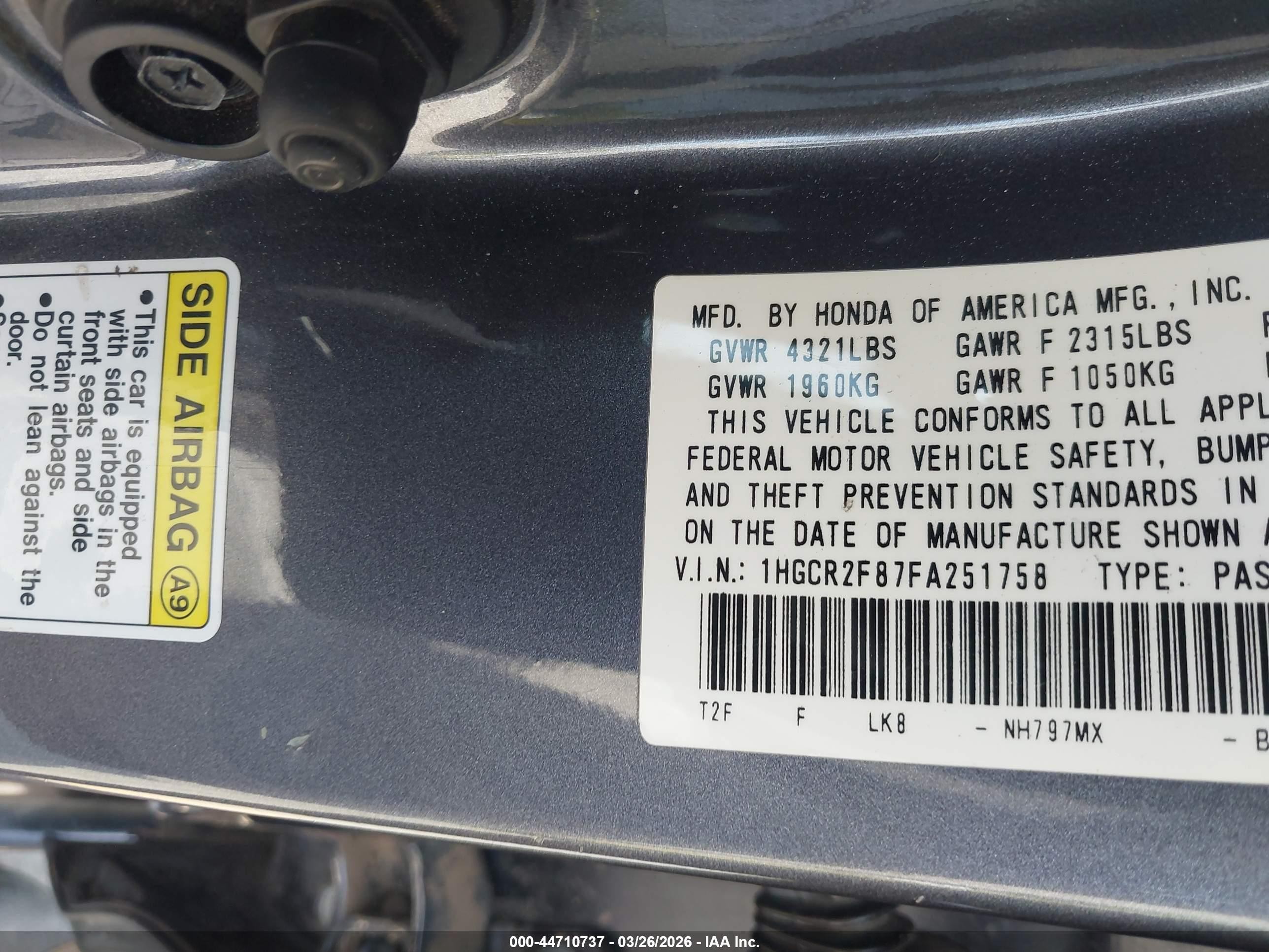 2015 Honda Accord Ex-l Silver vin: 1HGCR2F87FA251758