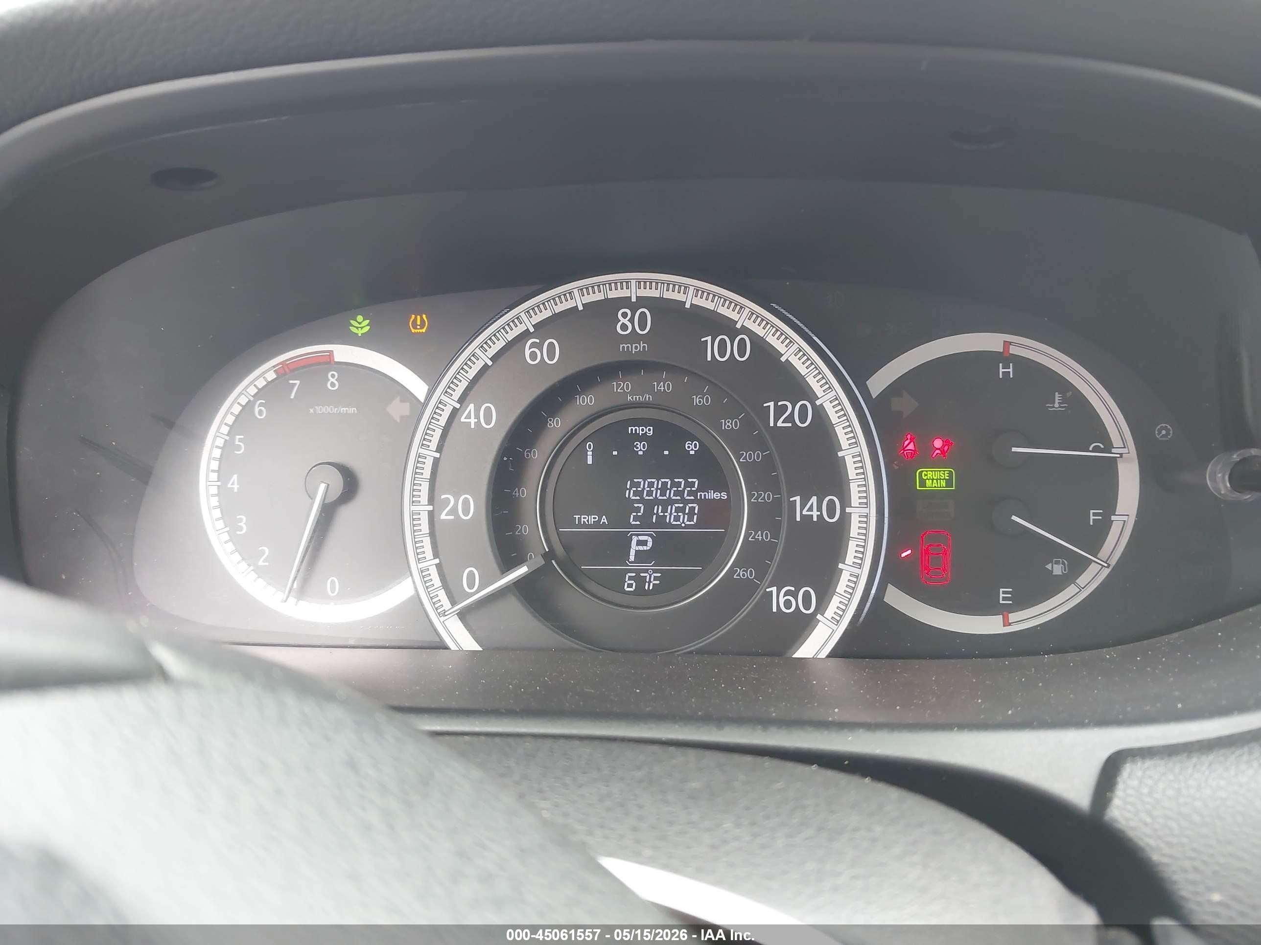 2015 Honda Accord Ex-l Коричневый vin: 1HGCR2F87FA270861