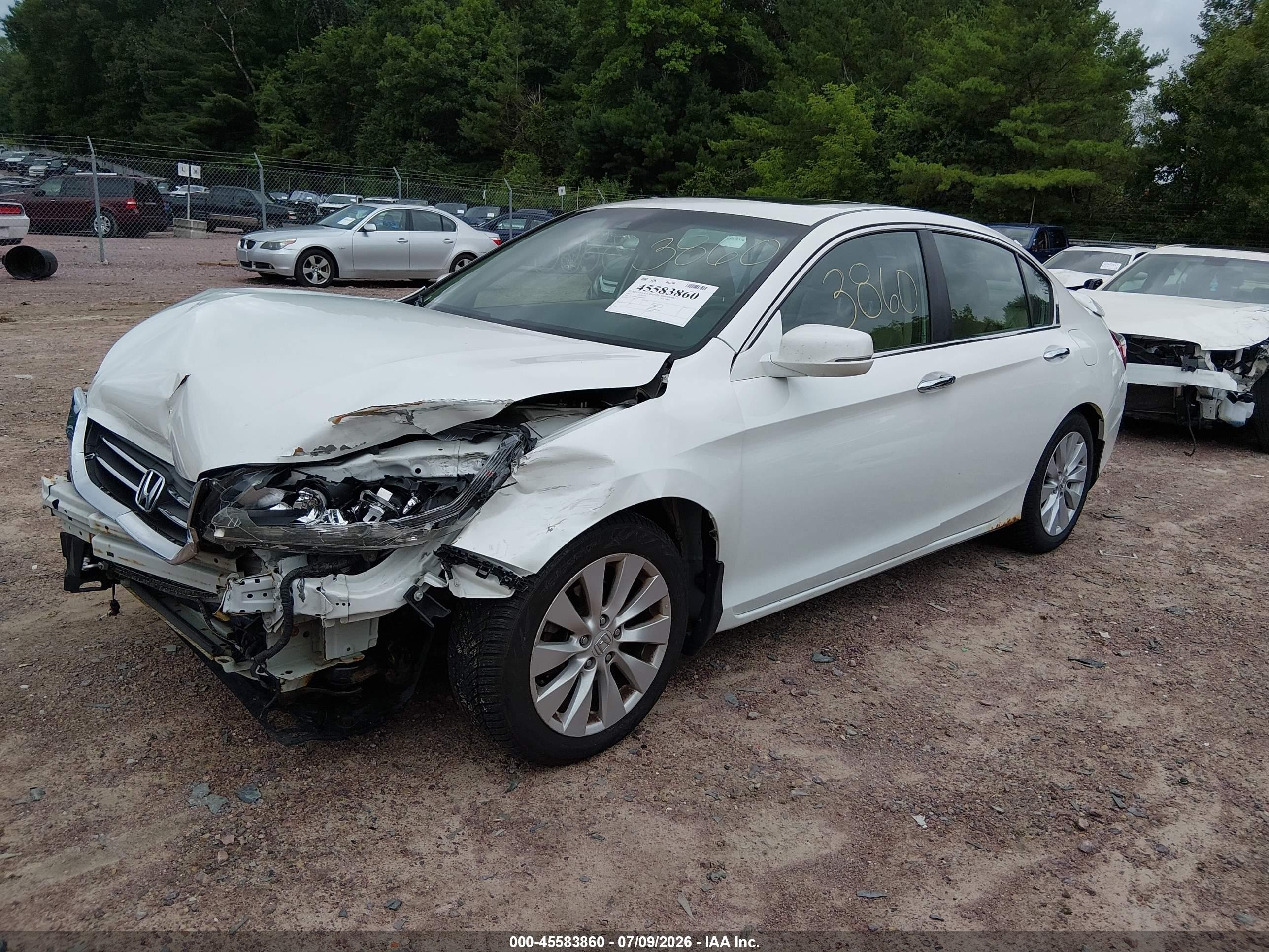 2013 Honda Accord Ex-l White vin: 1HGCR2F88DA004035