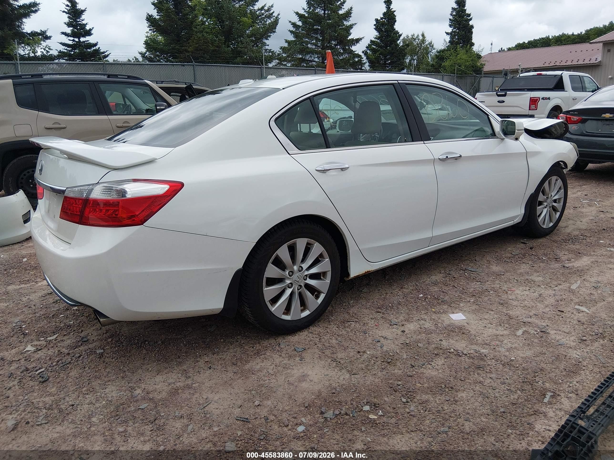 2013 Honda Accord Ex-l White vin: 1HGCR2F88DA004035