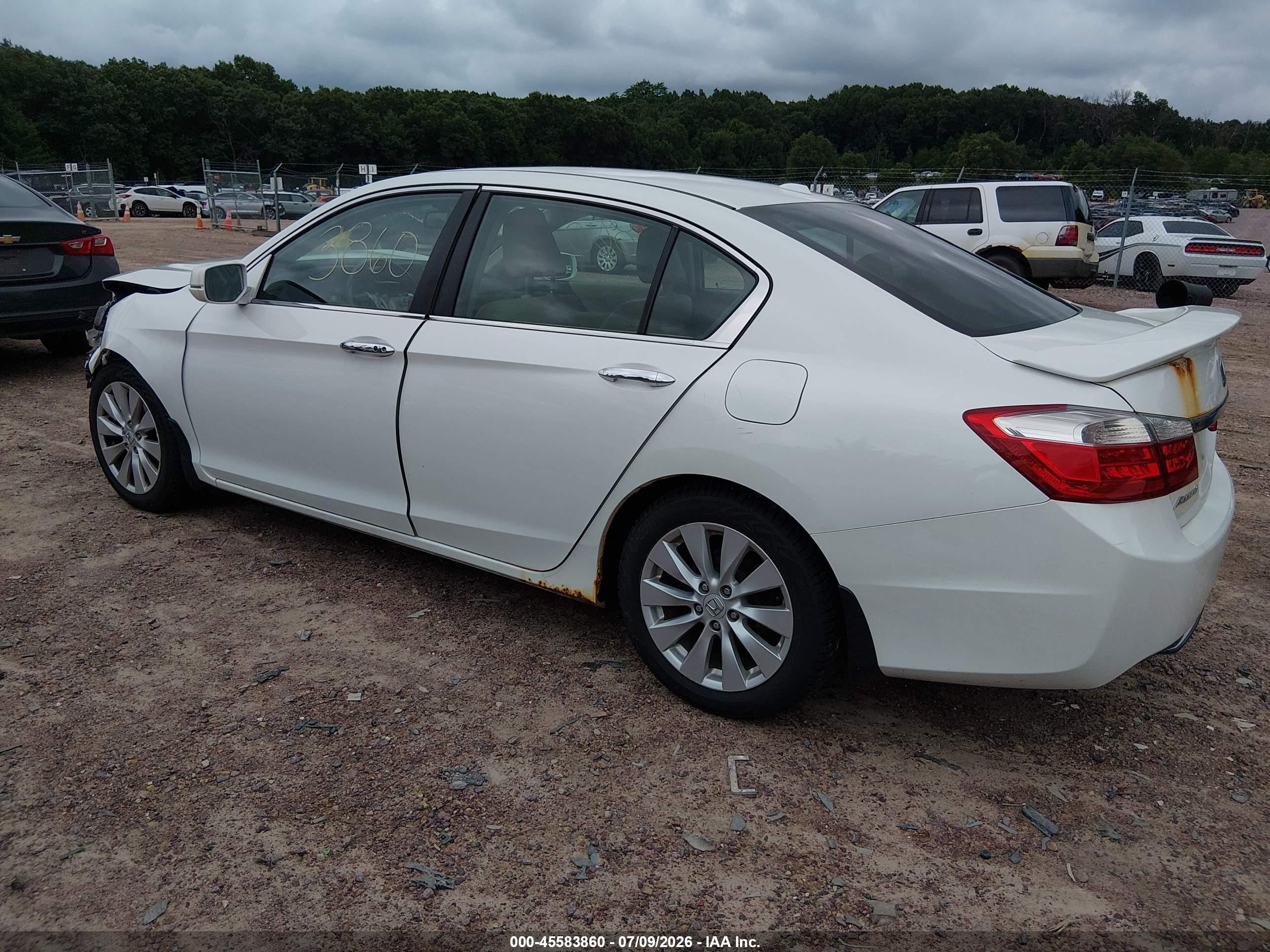 2013 Honda Accord Ex-l White vin: 1HGCR2F88DA004035
