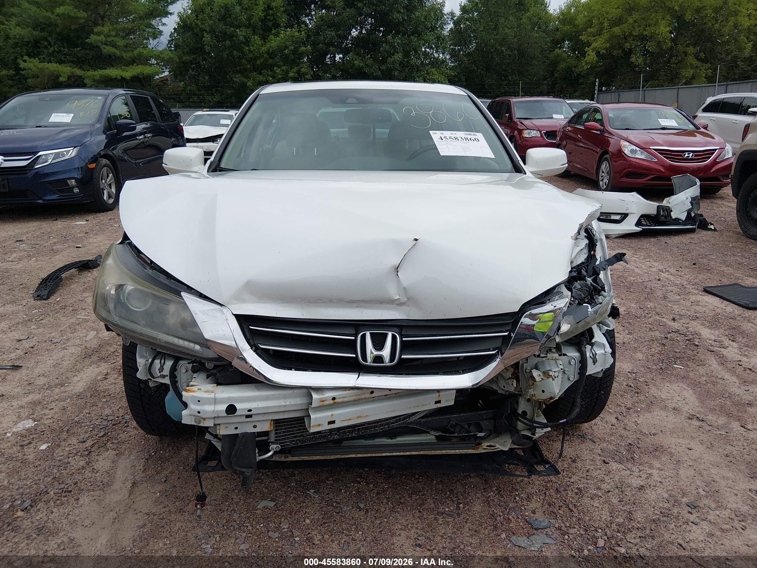 2013 Honda Accord Ex-l White vin: 1HGCR2F88DA004035