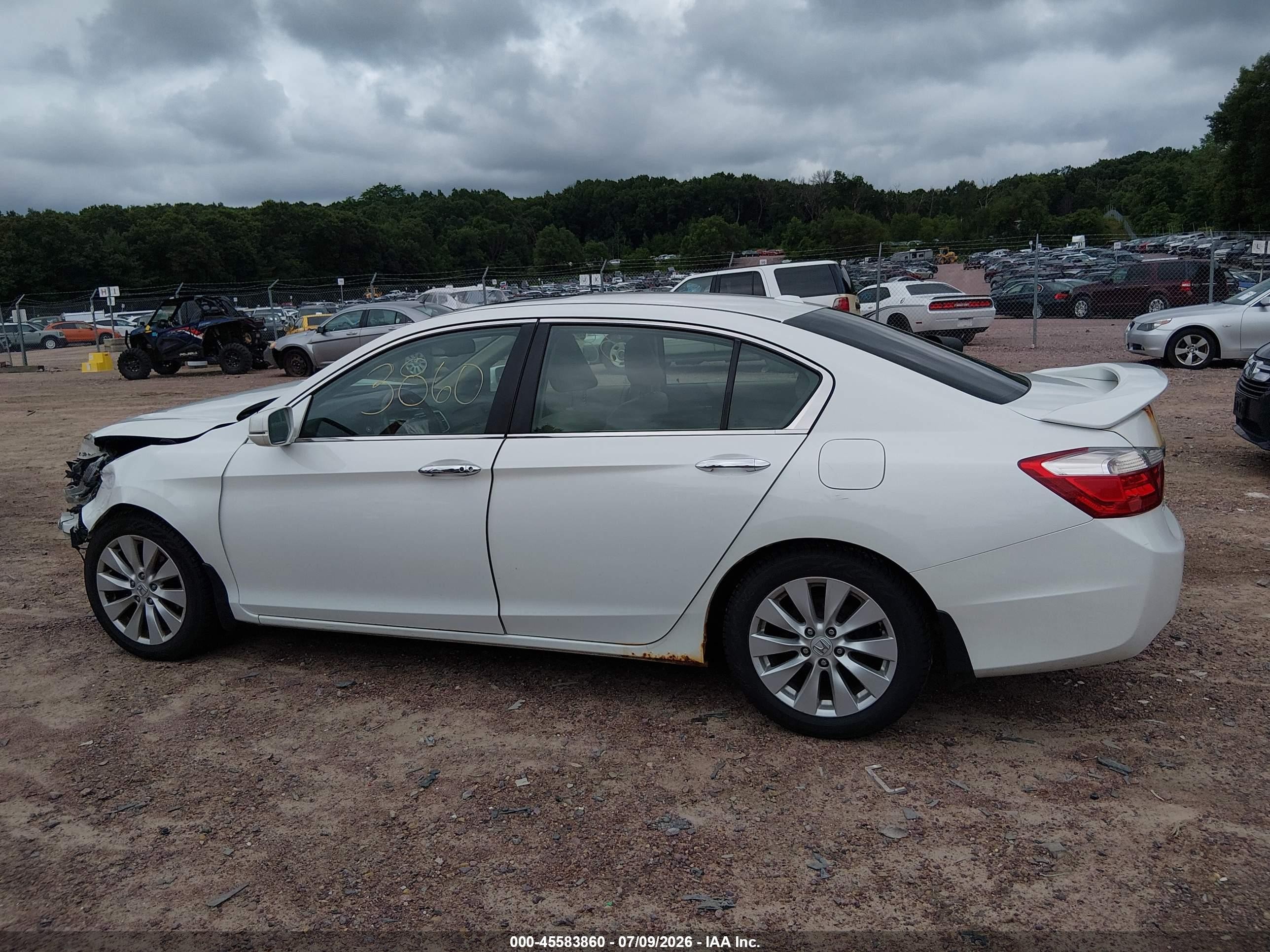2013 Honda Accord Ex-l White vin: 1HGCR2F88DA004035