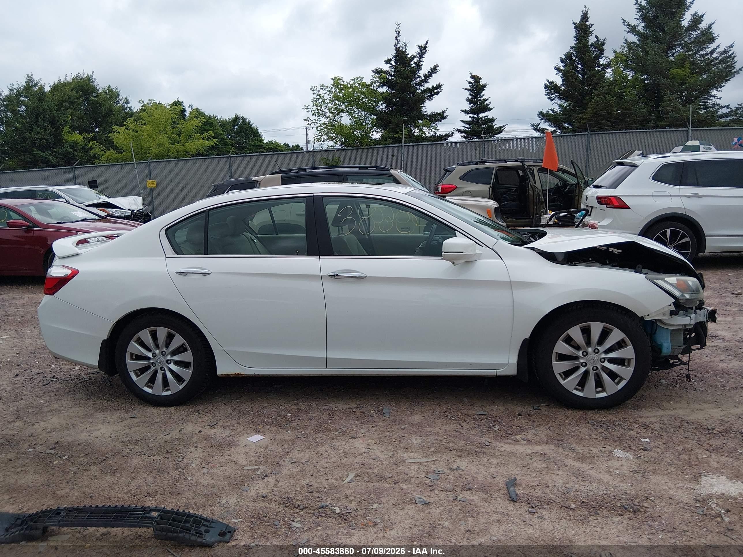 2013 Honda Accord Ex-l White vin: 1HGCR2F88DA004035