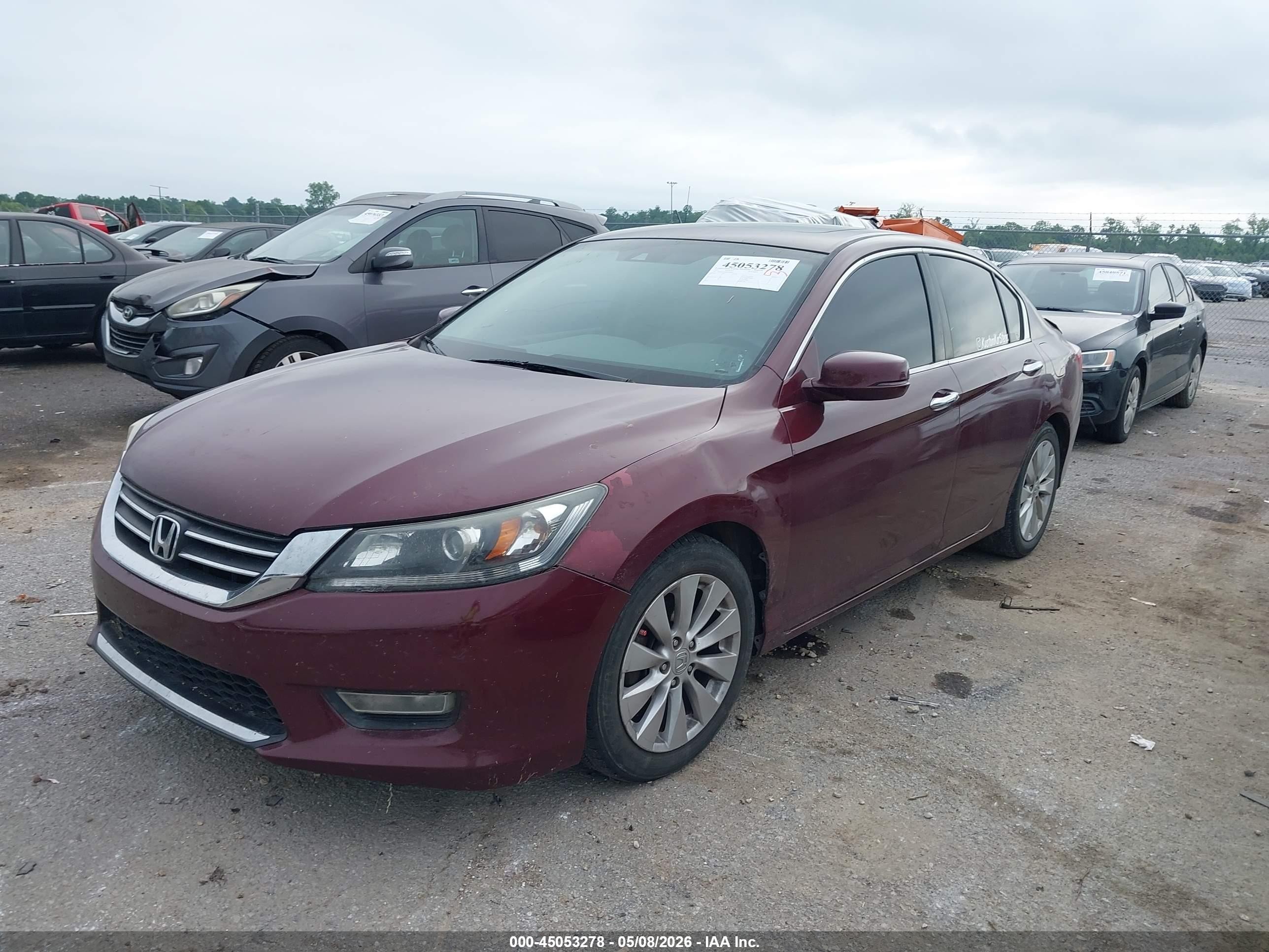 2013 Honda Accord Ex-l Burgundy vin: 1HGCR2F88DA009896