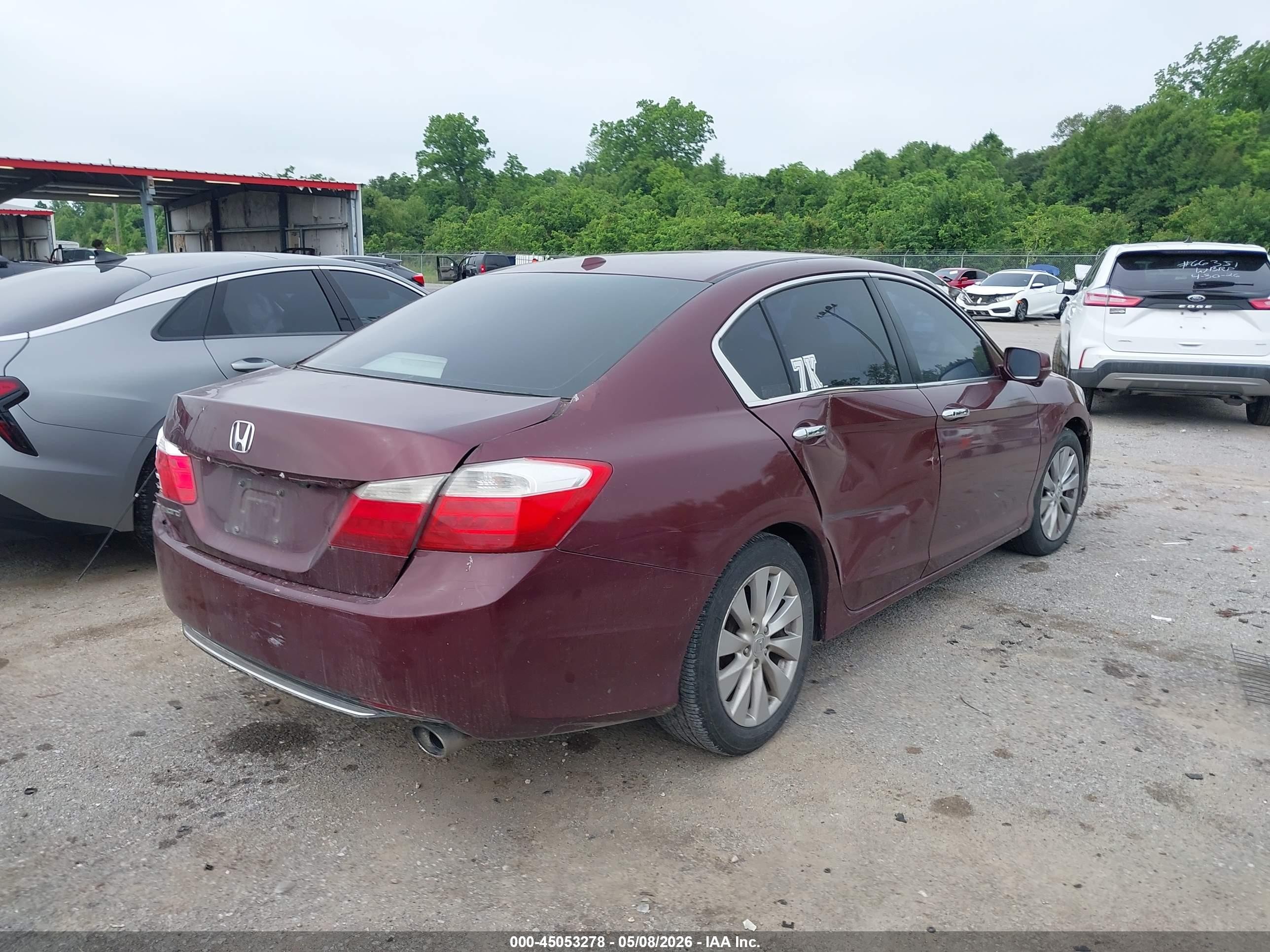 2013 Honda Accord Ex-l Burgundy vin: 1HGCR2F88DA009896