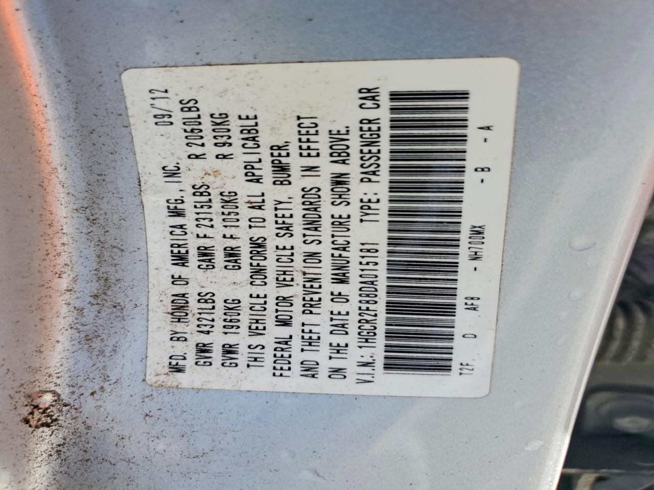 2013 Honda Accord Exl Silver vin: 1HGCR2F88DA015181