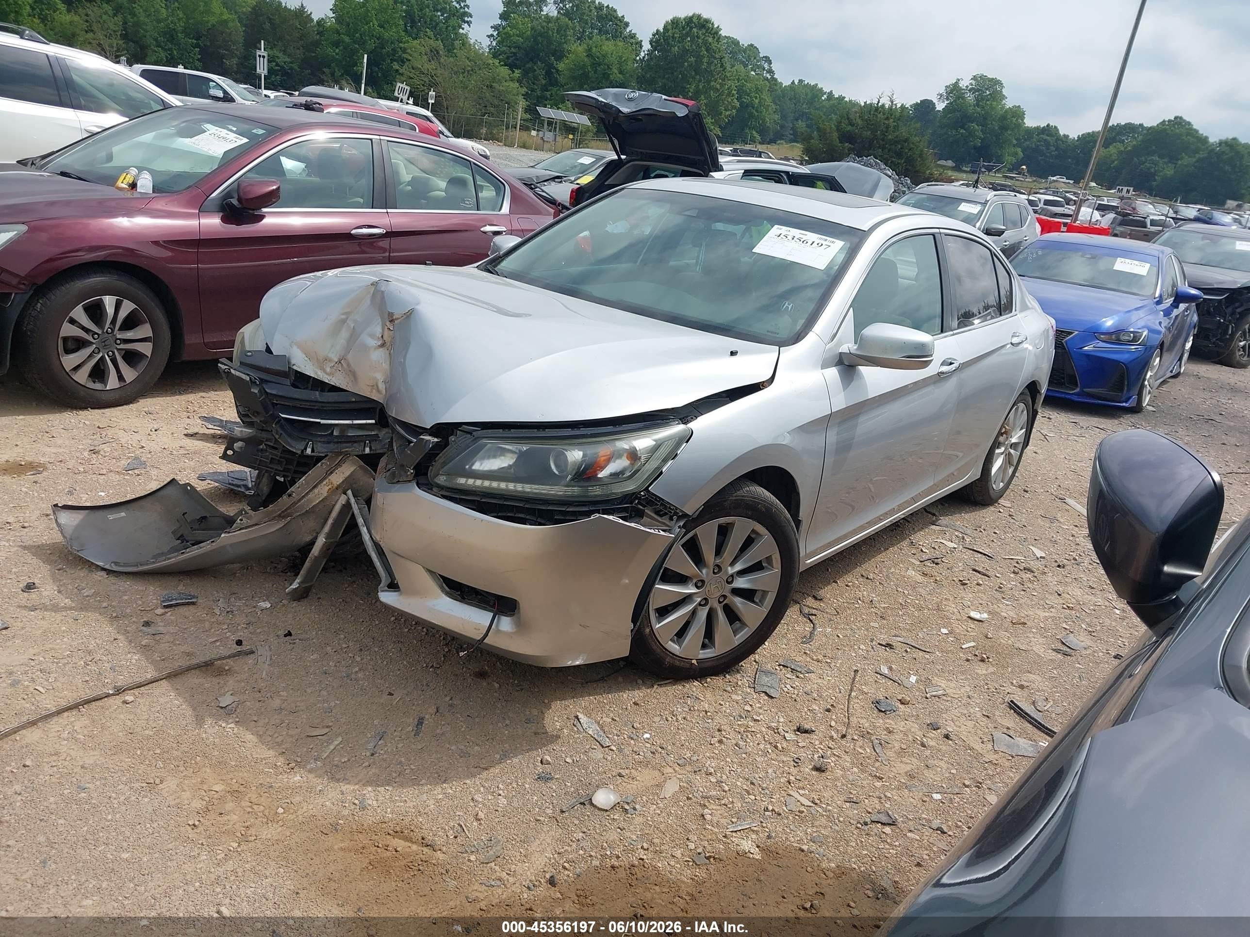 2013 Honda Accord Ex-l Silver vin: 1HGCR2F88DA102630