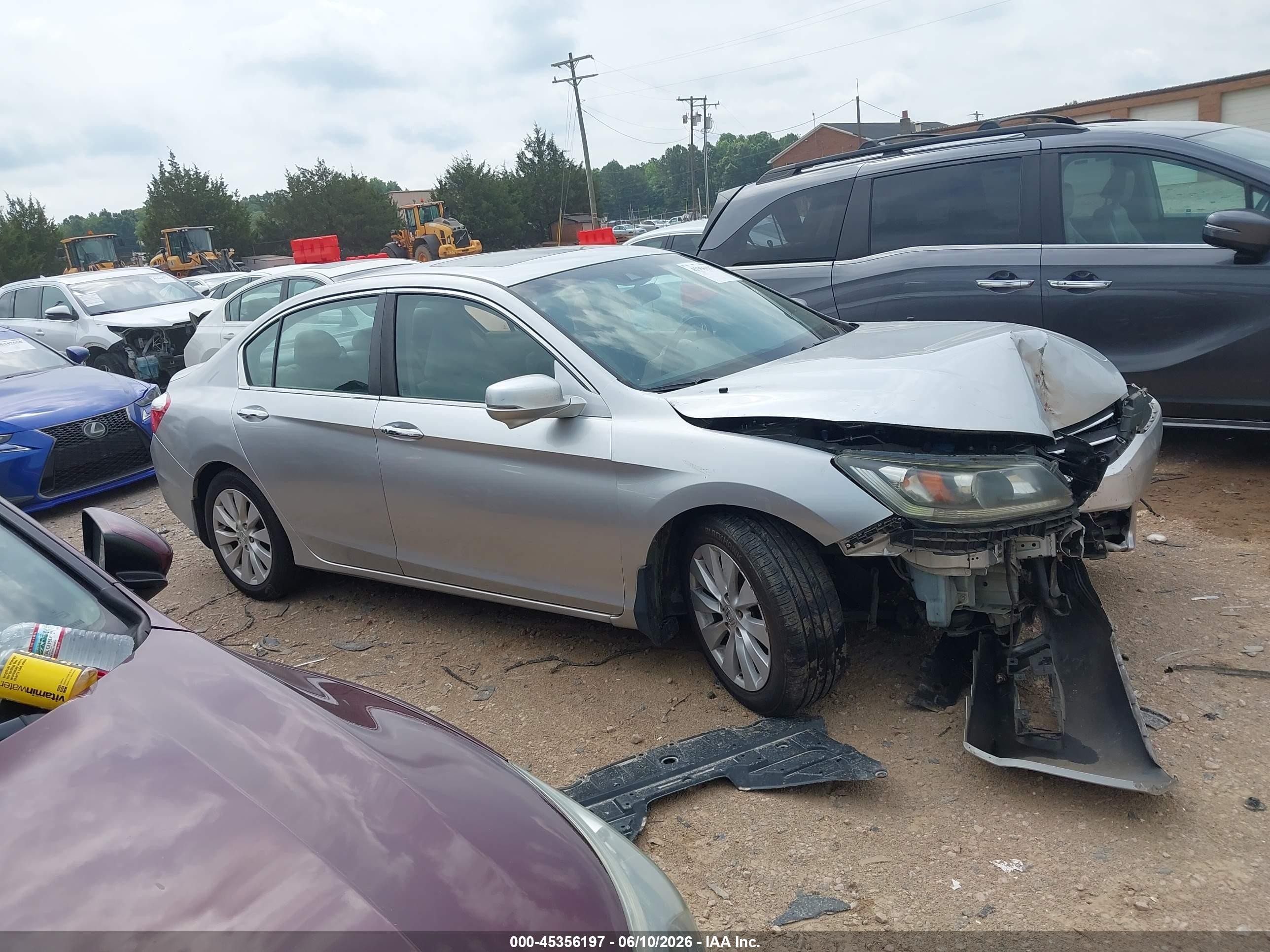 2013 Honda Accord Ex-l Silver vin: 1HGCR2F88DA102630