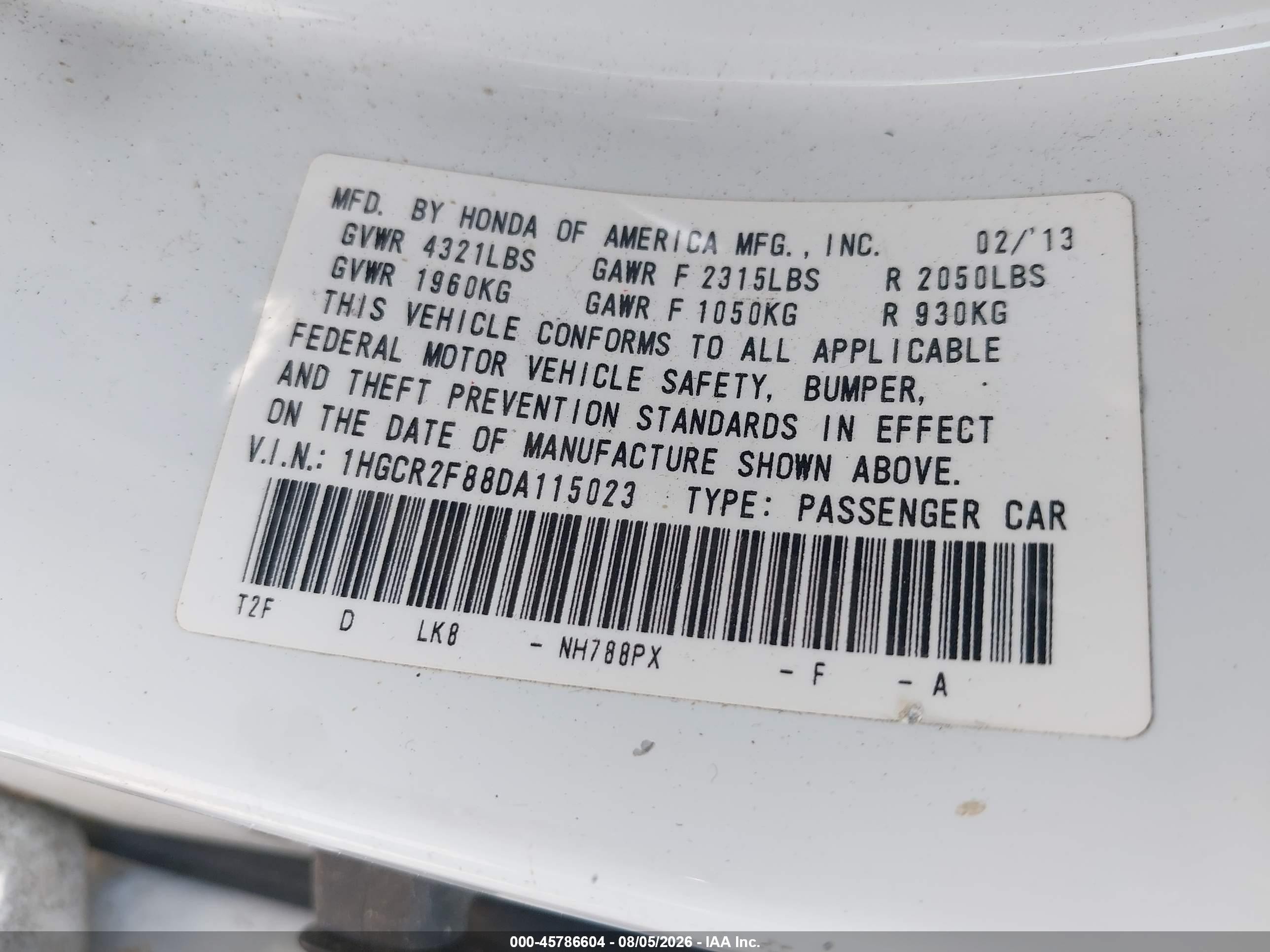 2013 Honda Accord Ex-l White vin: 1HGCR2F88DA115023