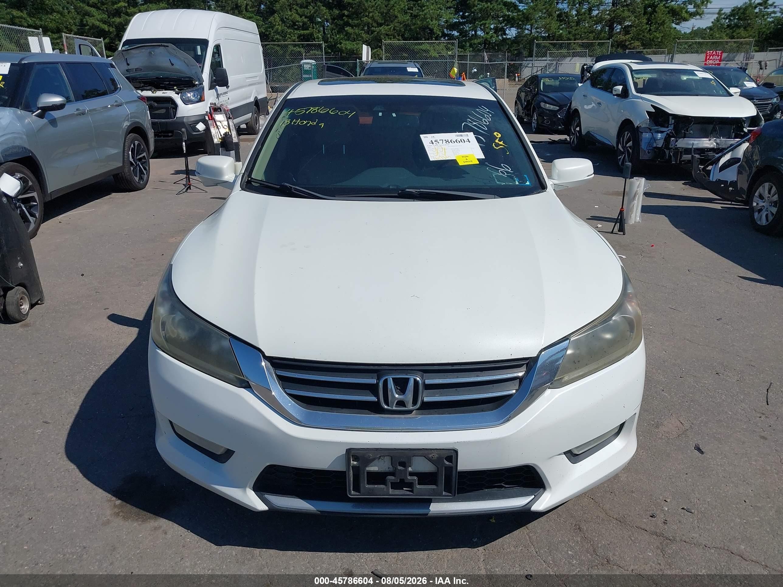 2013 Honda Accord Ex-l White vin: 1HGCR2F88DA115023