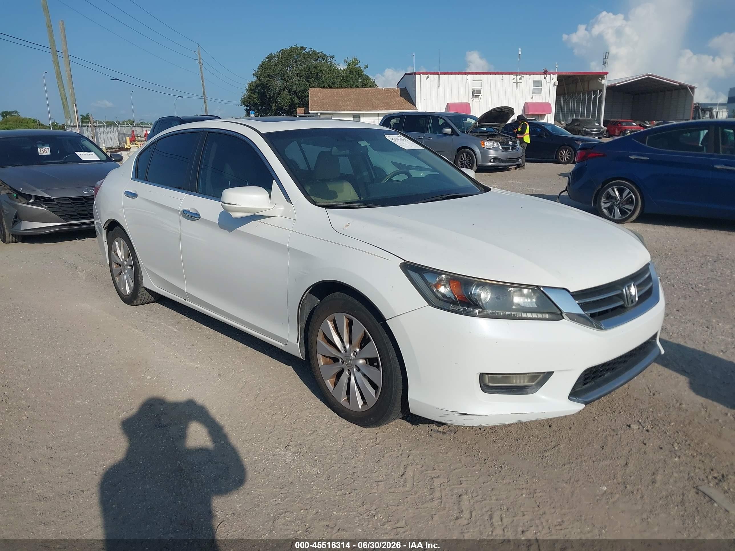 2013 Honda Accord Ex-l White vin: 1HGCR2F88DA151360