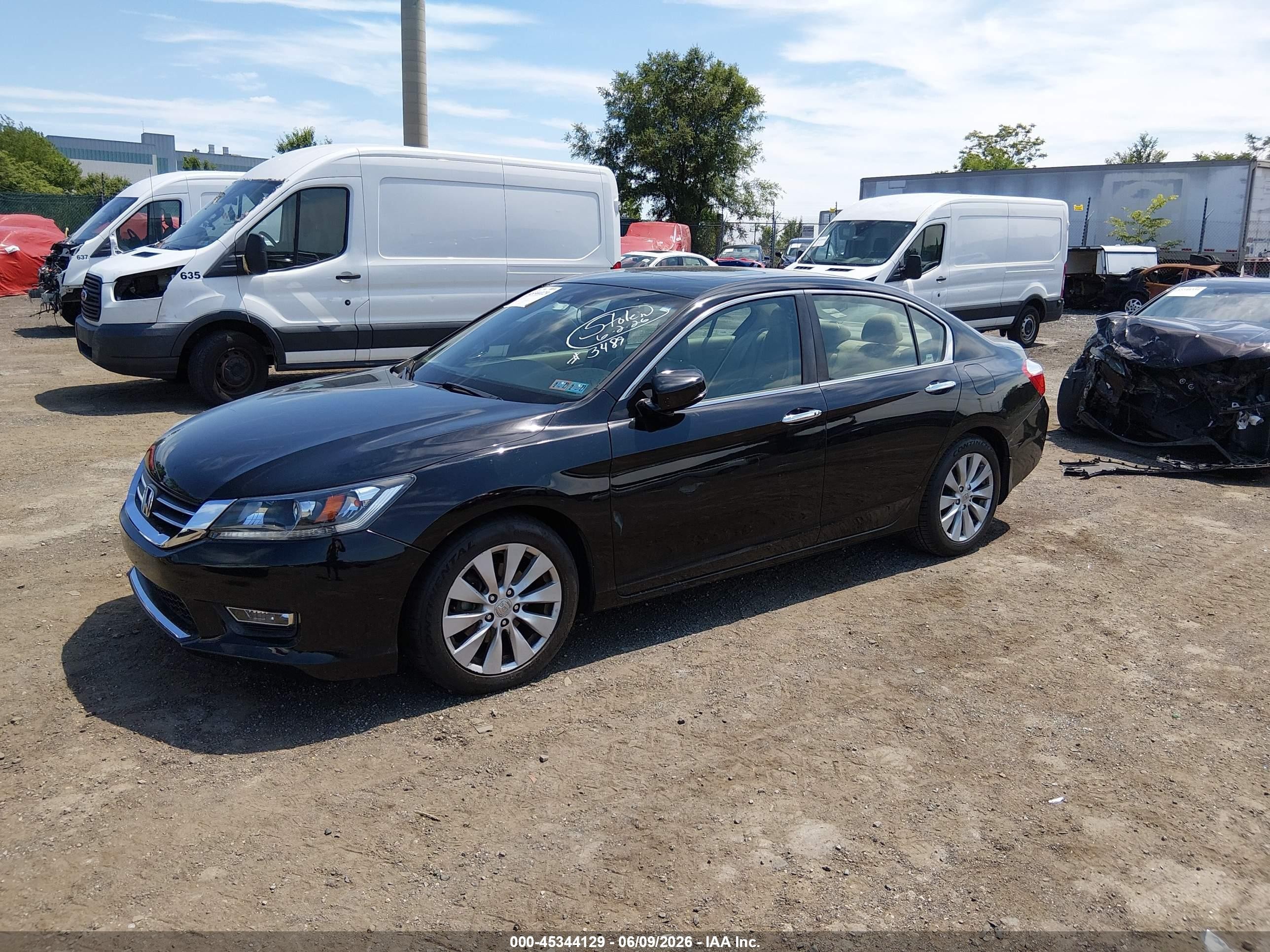 2013 Honda Accord Ex-l Black vin: 1HGCR2F88DA163489