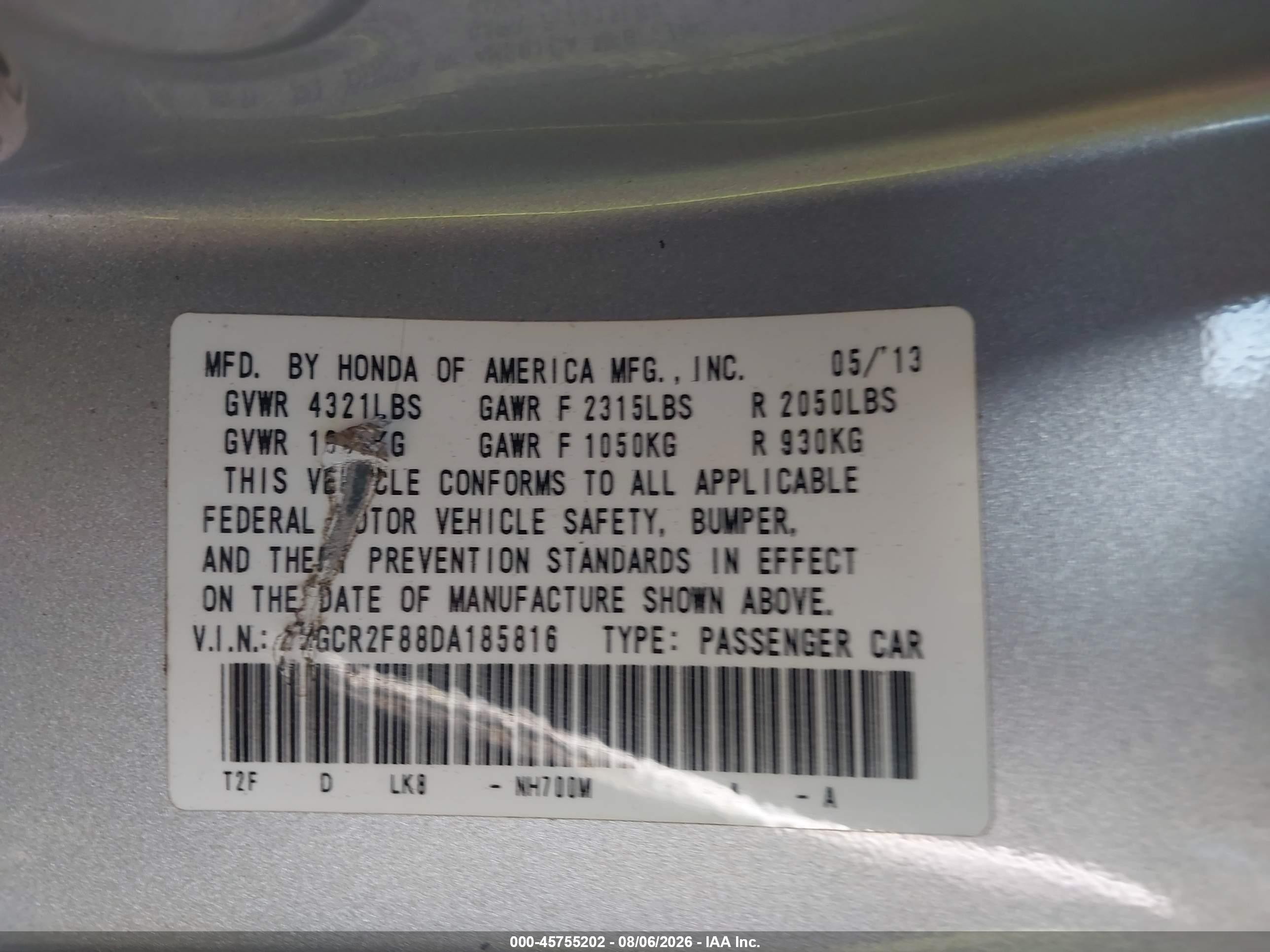 2013 Honda Accord Ex-l Silver vin: 1HGCR2F88DA185816