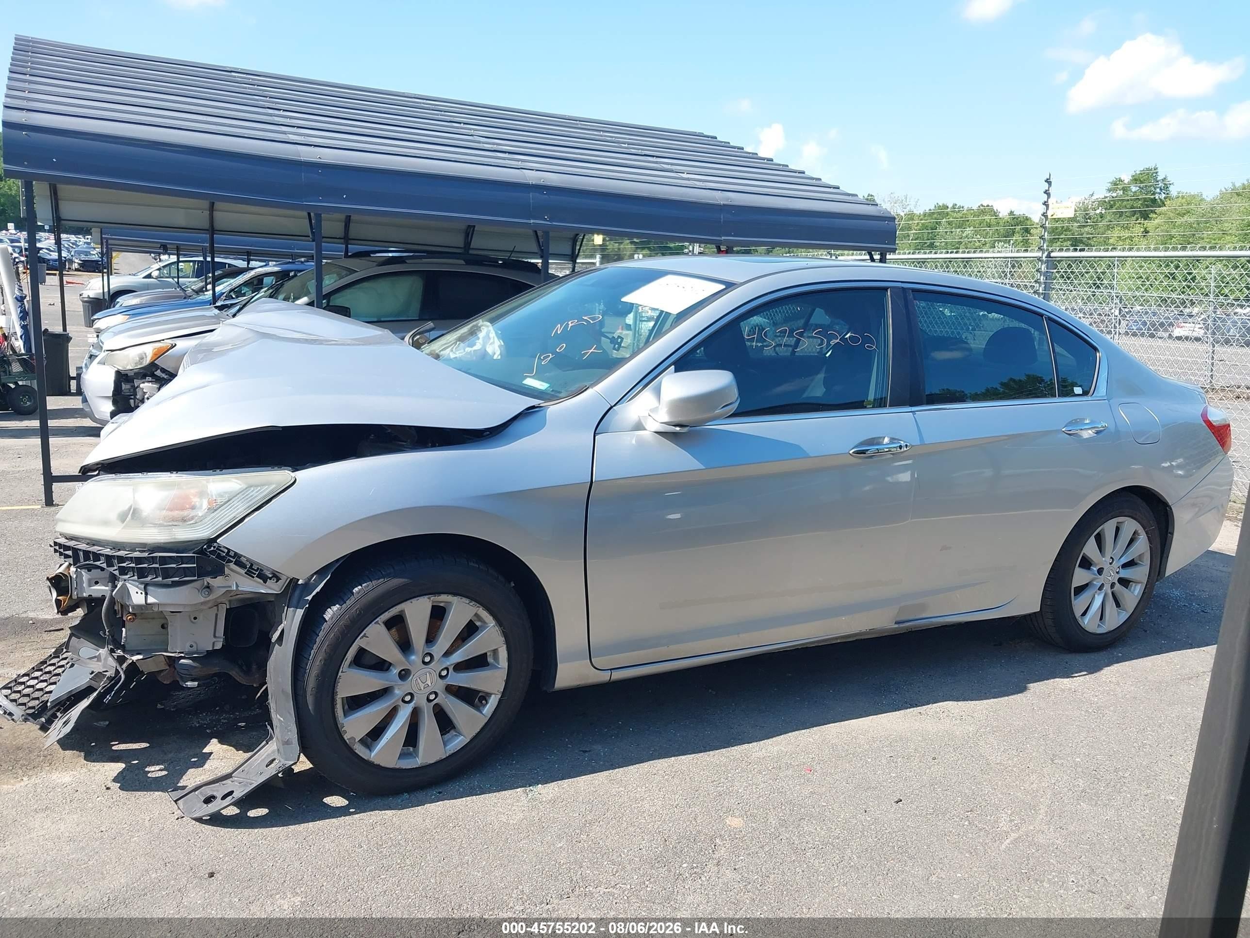 2013 Honda Accord Ex-l Silver vin: 1HGCR2F88DA185816