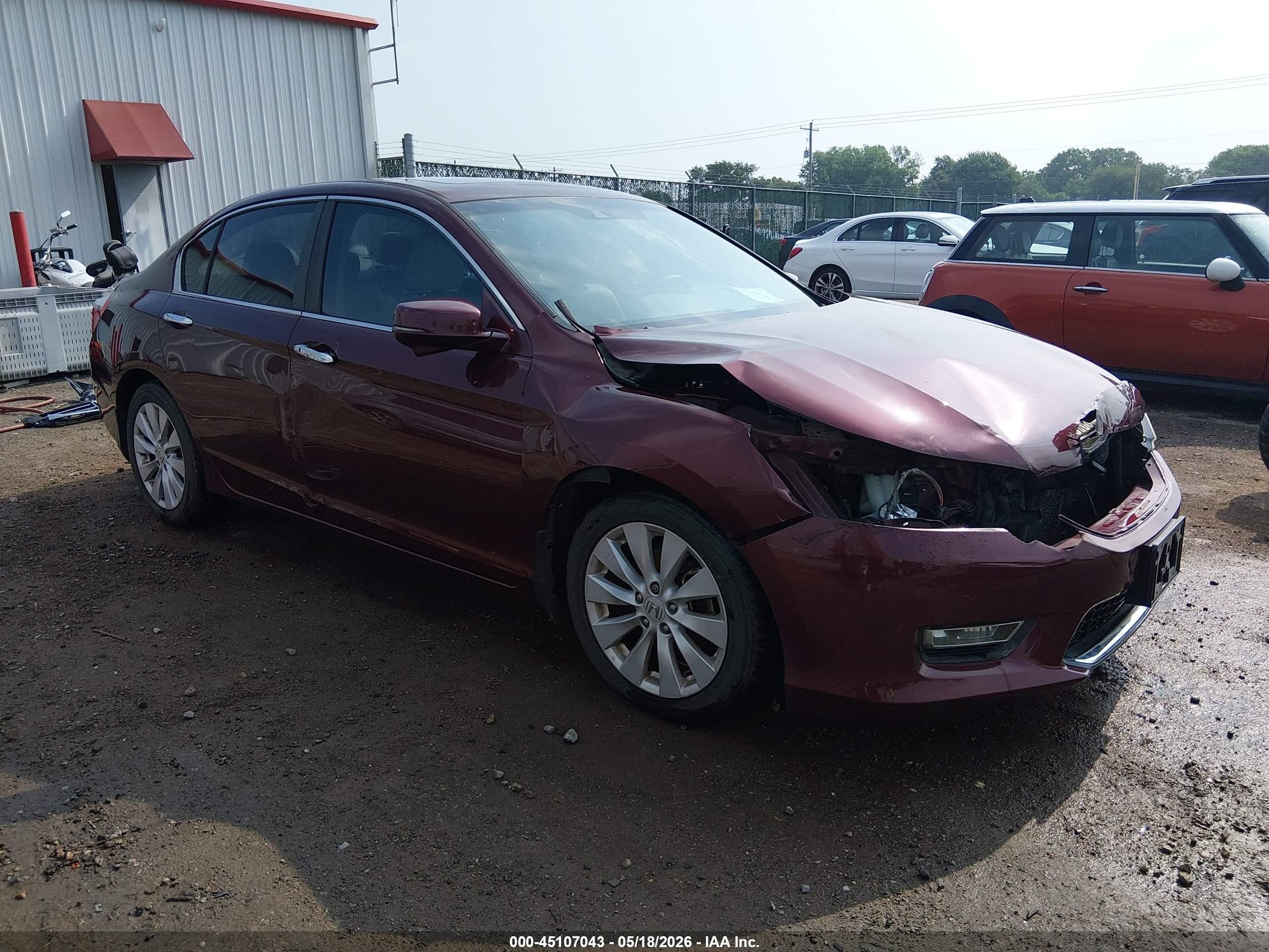 2013 Honda Accord Ex-l Maroon vin: 1HGCR2F88DA272647