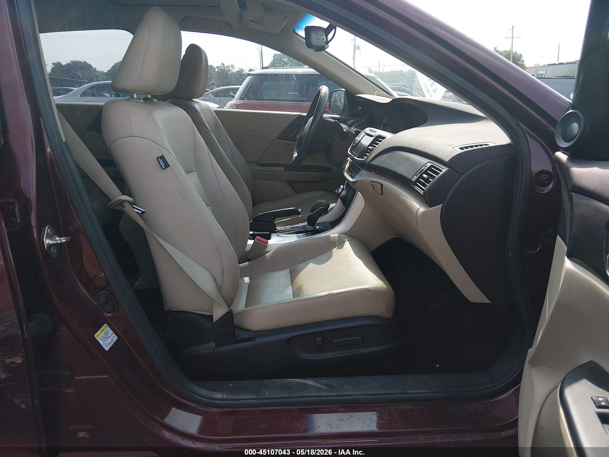 2013 Honda Accord Ex-l Maroon vin: 1HGCR2F88DA272647