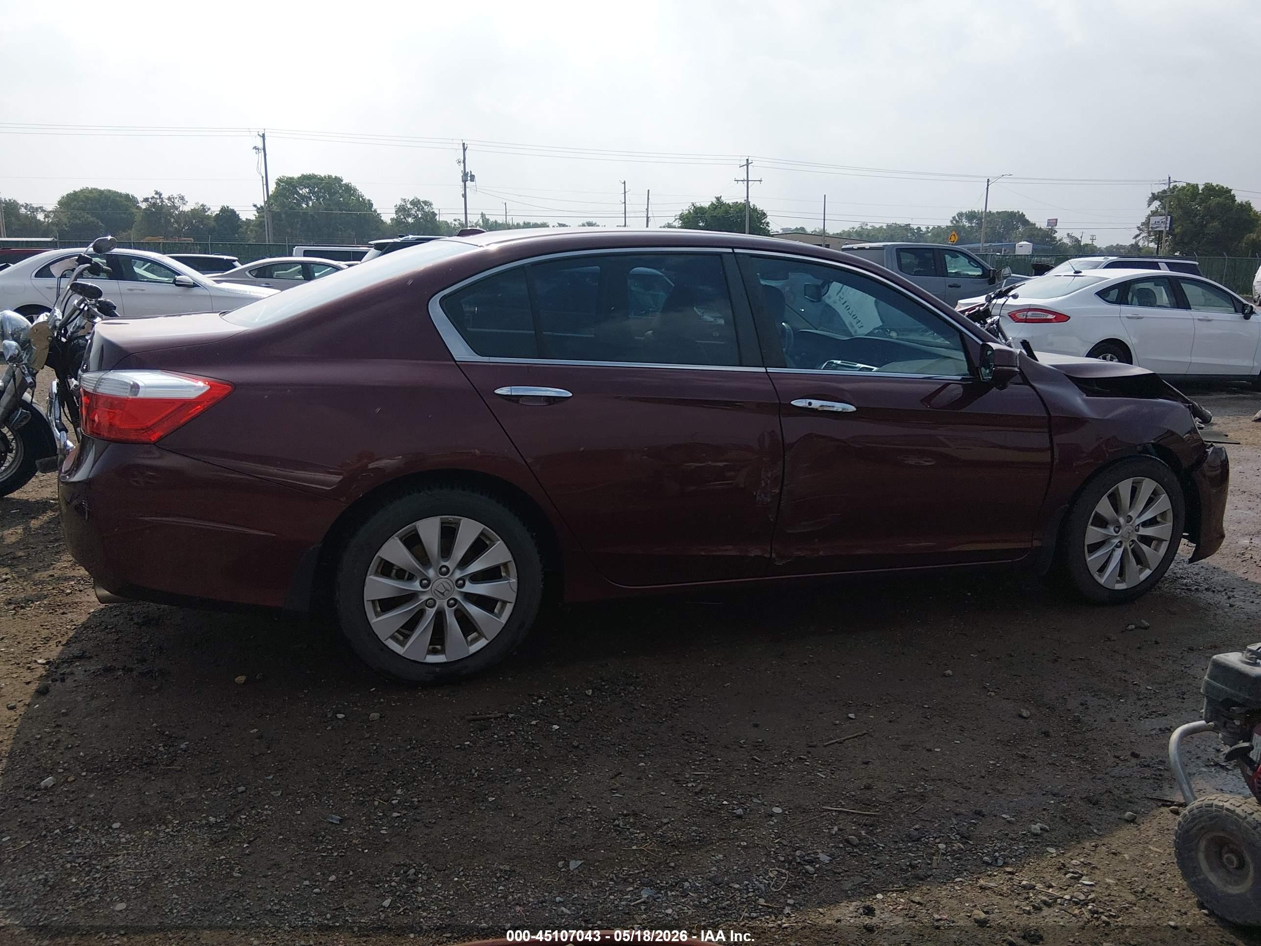 2013 Honda Accord Ex-l Maroon vin: 1HGCR2F88DA272647