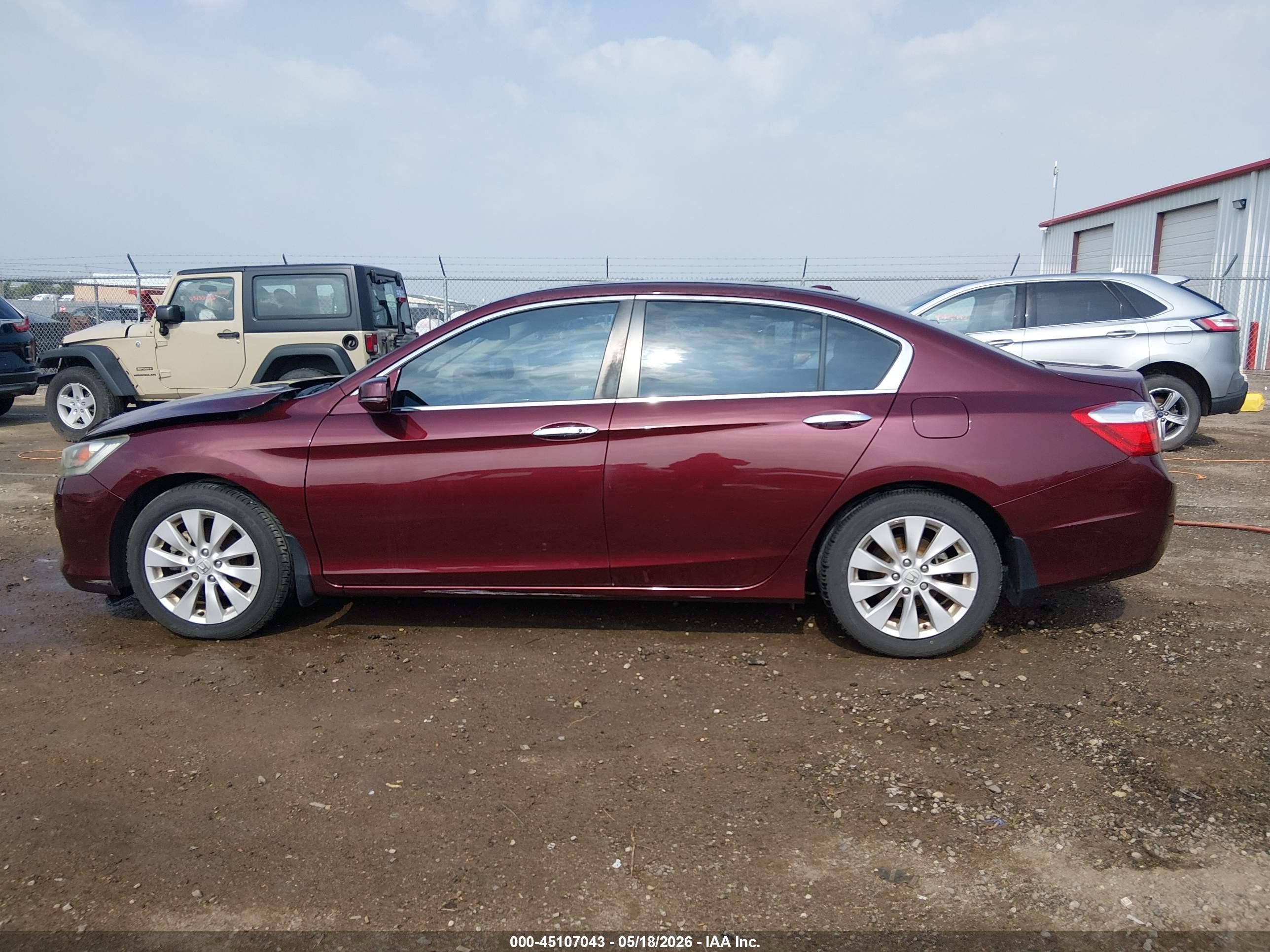 2013 Honda Accord Ex-l Maroon vin: 1HGCR2F88DA272647