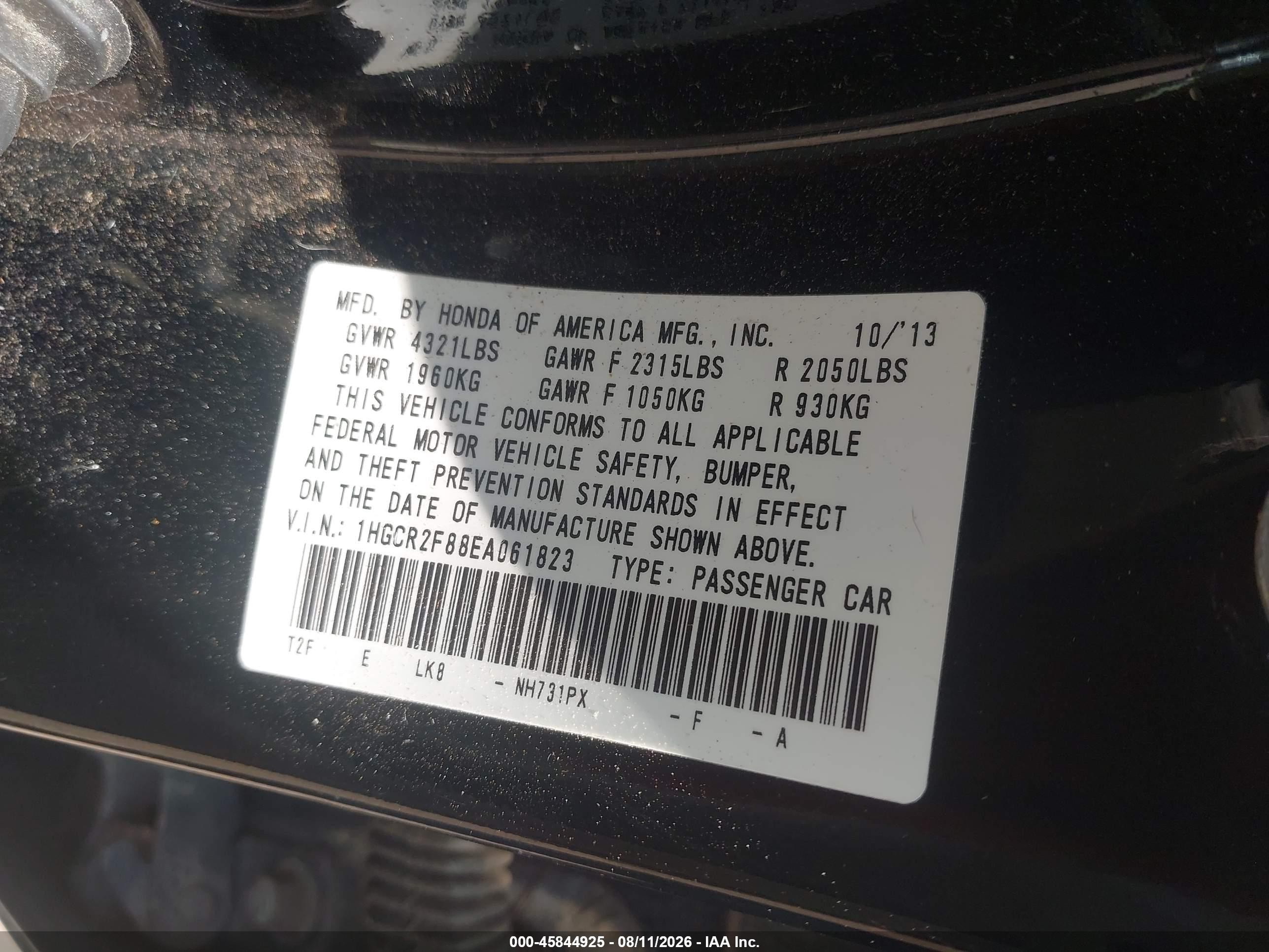 2014 Honda Accord Ex-l Black vin: 1HGCR2F88EA061823