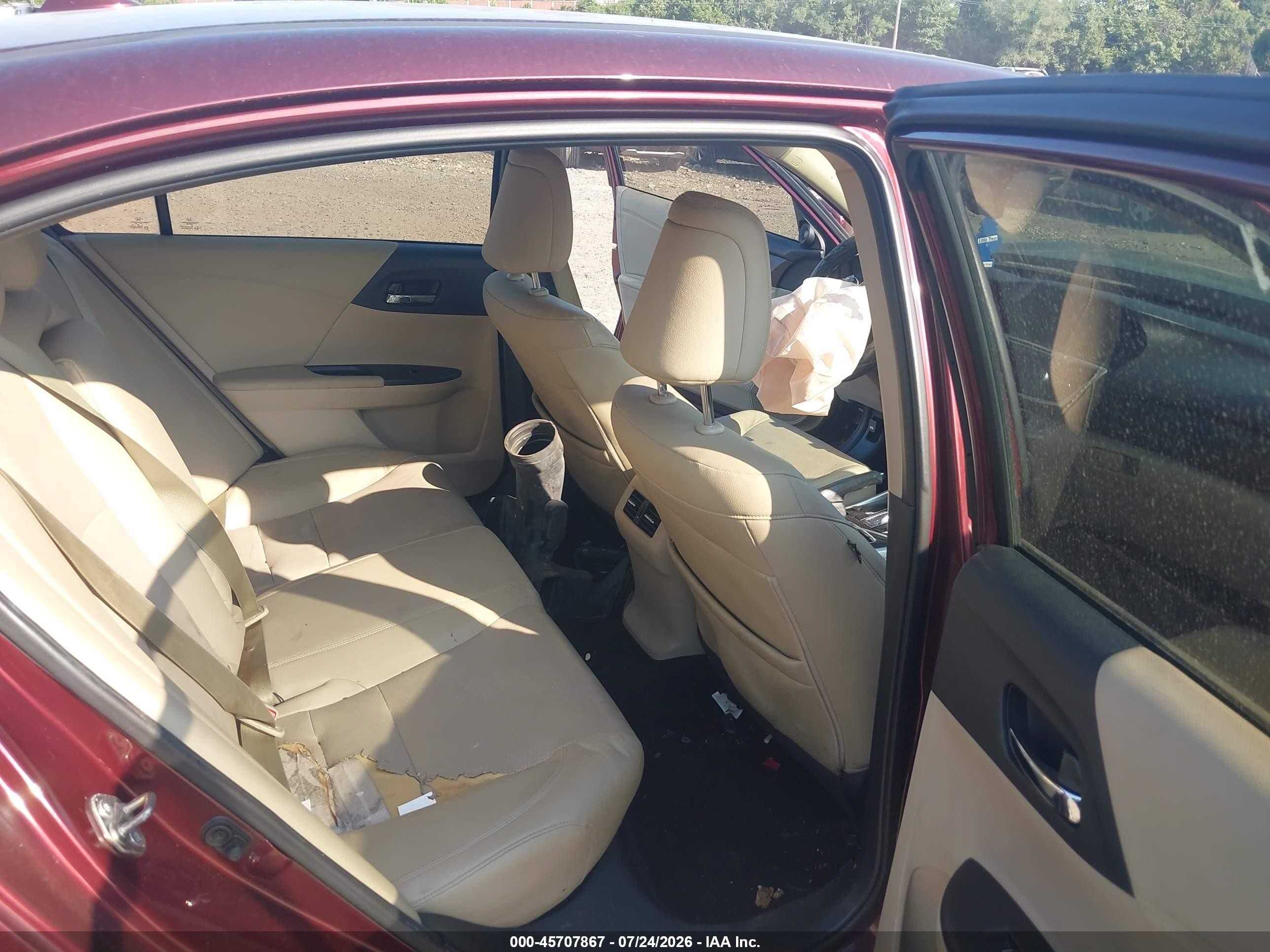 2015 Honda Accord Ex-l Maroon vin: 1HGCR2F88FA027690