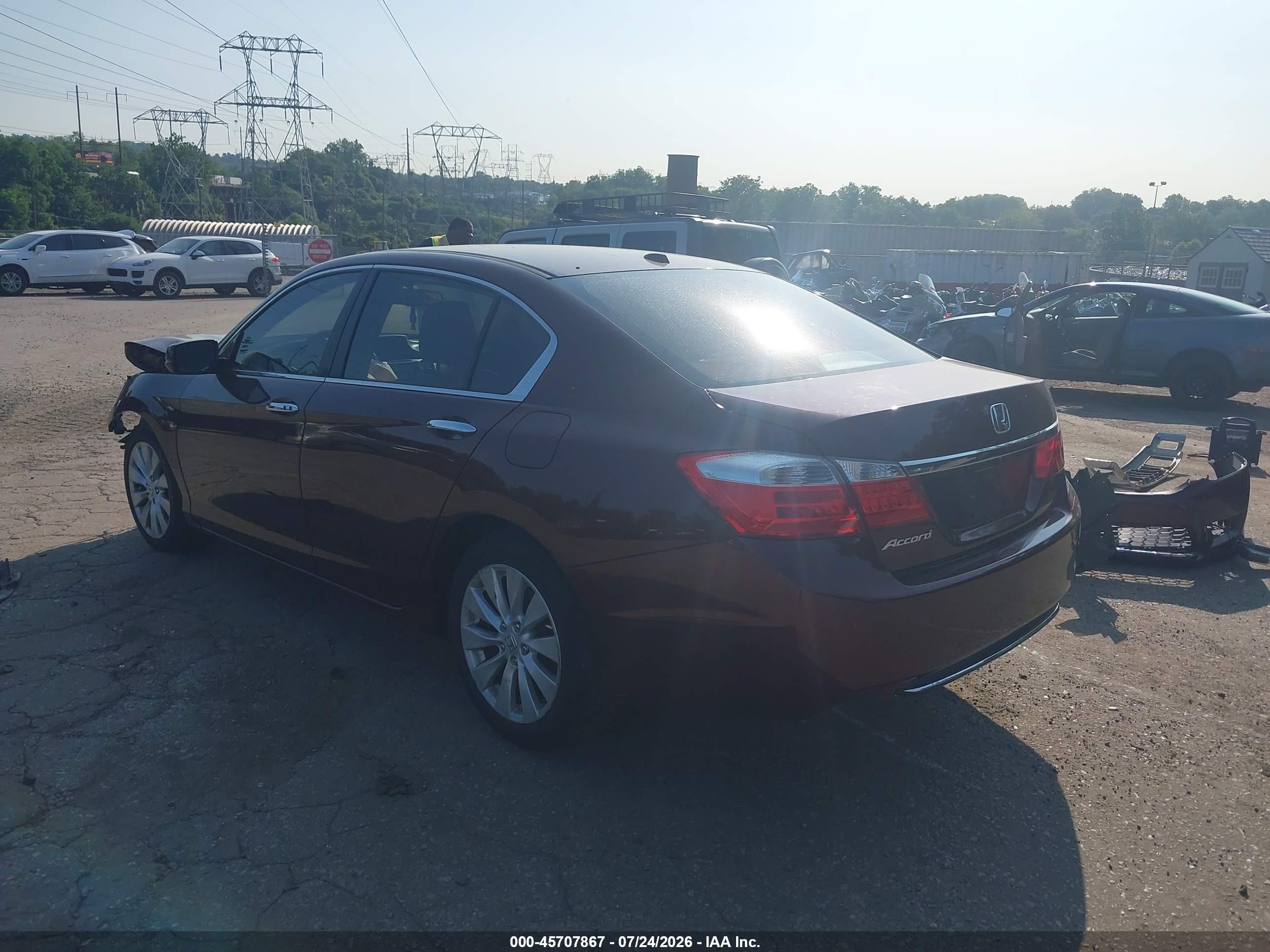2015 Honda Accord Ex-l Maroon vin: 1HGCR2F88FA027690