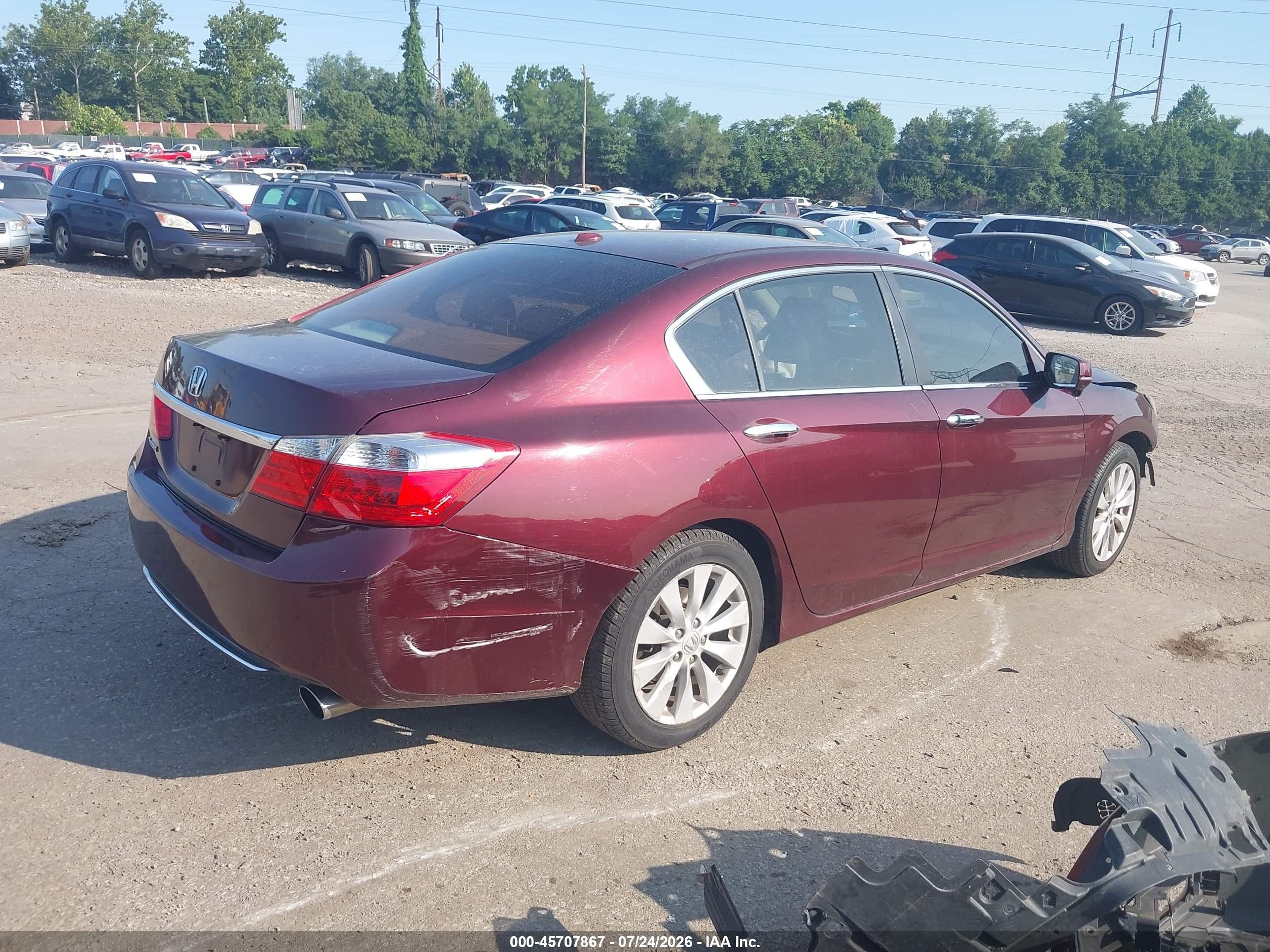 2015 Honda Accord Ex-l Maroon vin: 1HGCR2F88FA027690