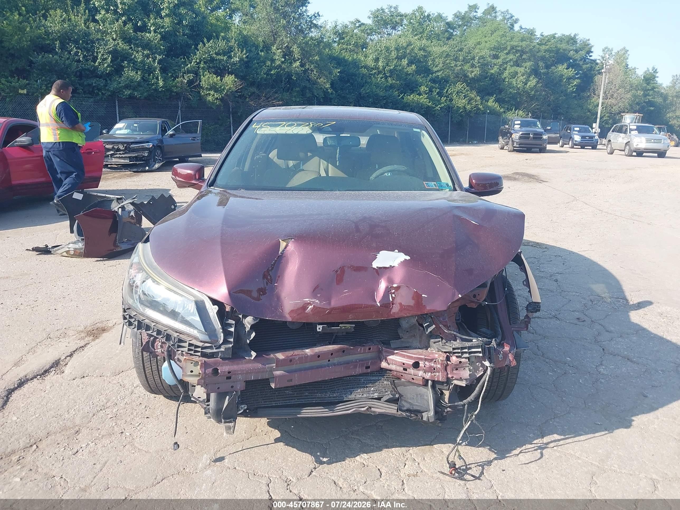 2015 Honda Accord Ex-l Maroon vin: 1HGCR2F88FA027690