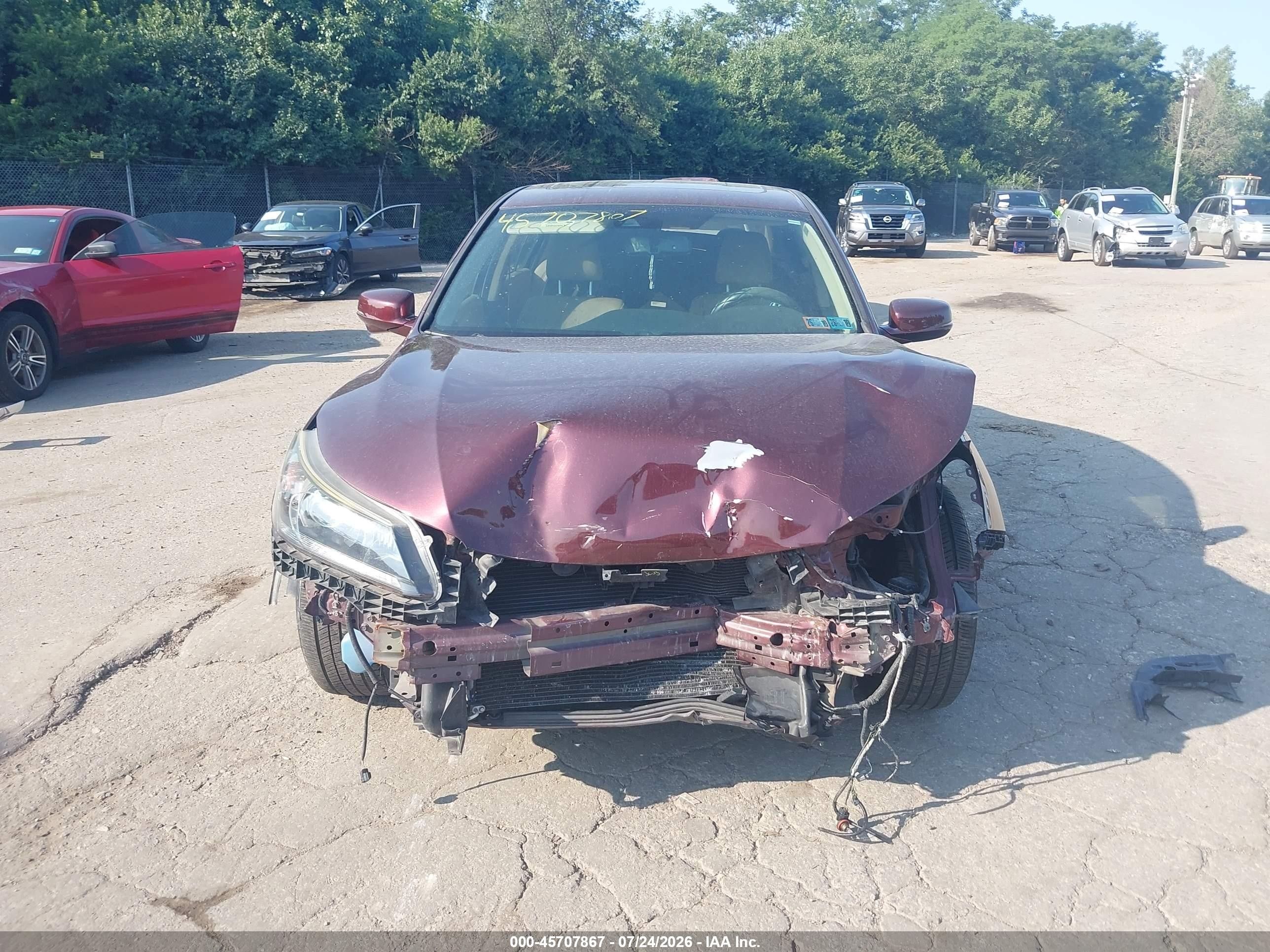 2015 Honda Accord Ex-l Maroon vin: 1HGCR2F88FA027690