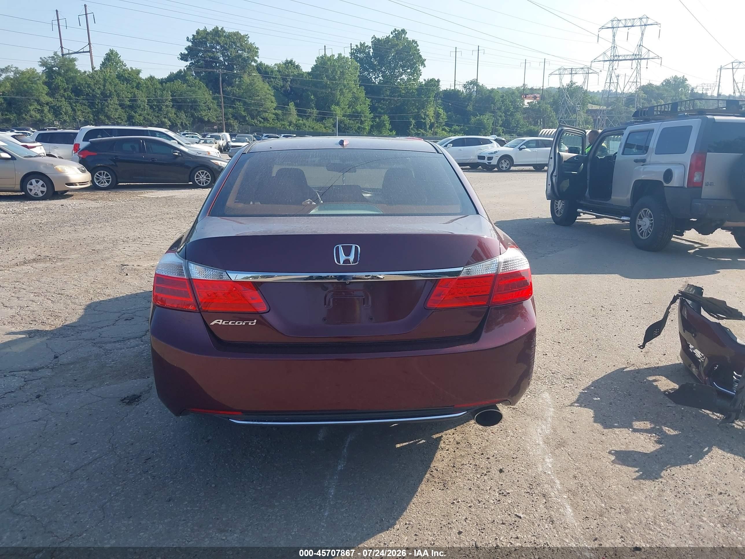2015 Honda Accord Ex-l Maroon vin: 1HGCR2F88FA027690