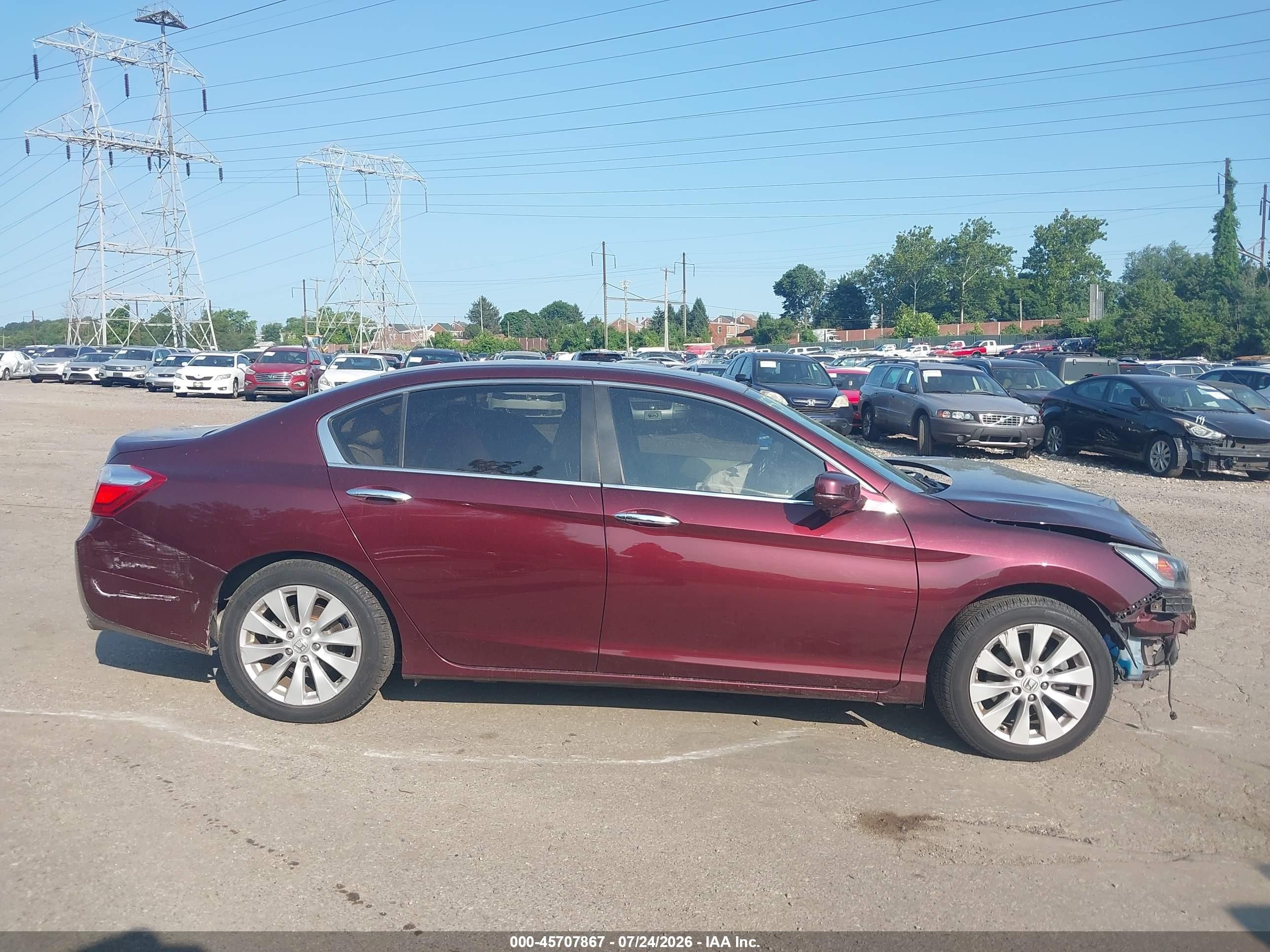 2015 Honda Accord Ex-l Maroon vin: 1HGCR2F88FA027690
