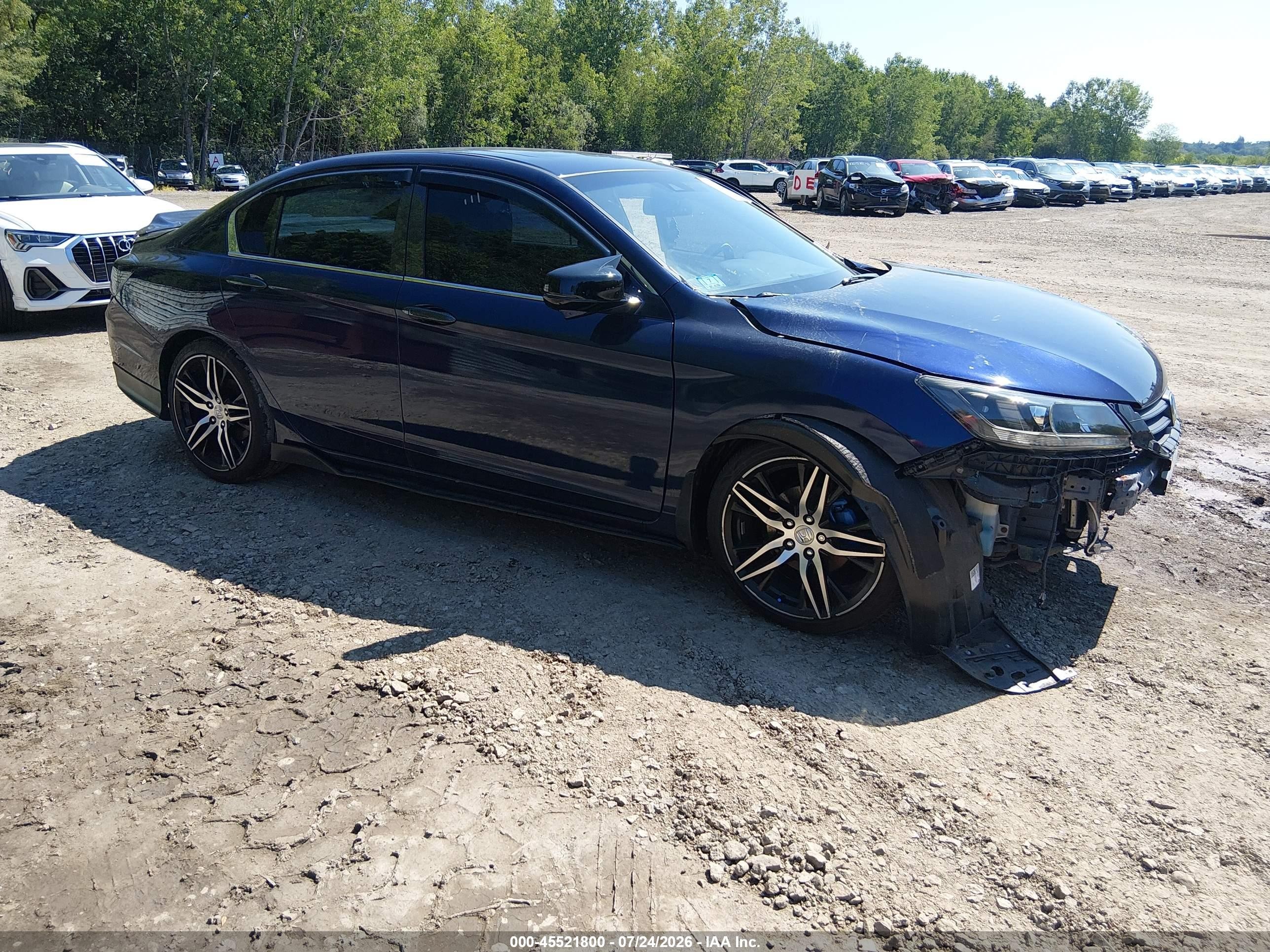 2015 Honda Accord Ex-l Blue vin: 1HGCR2F88FA042092