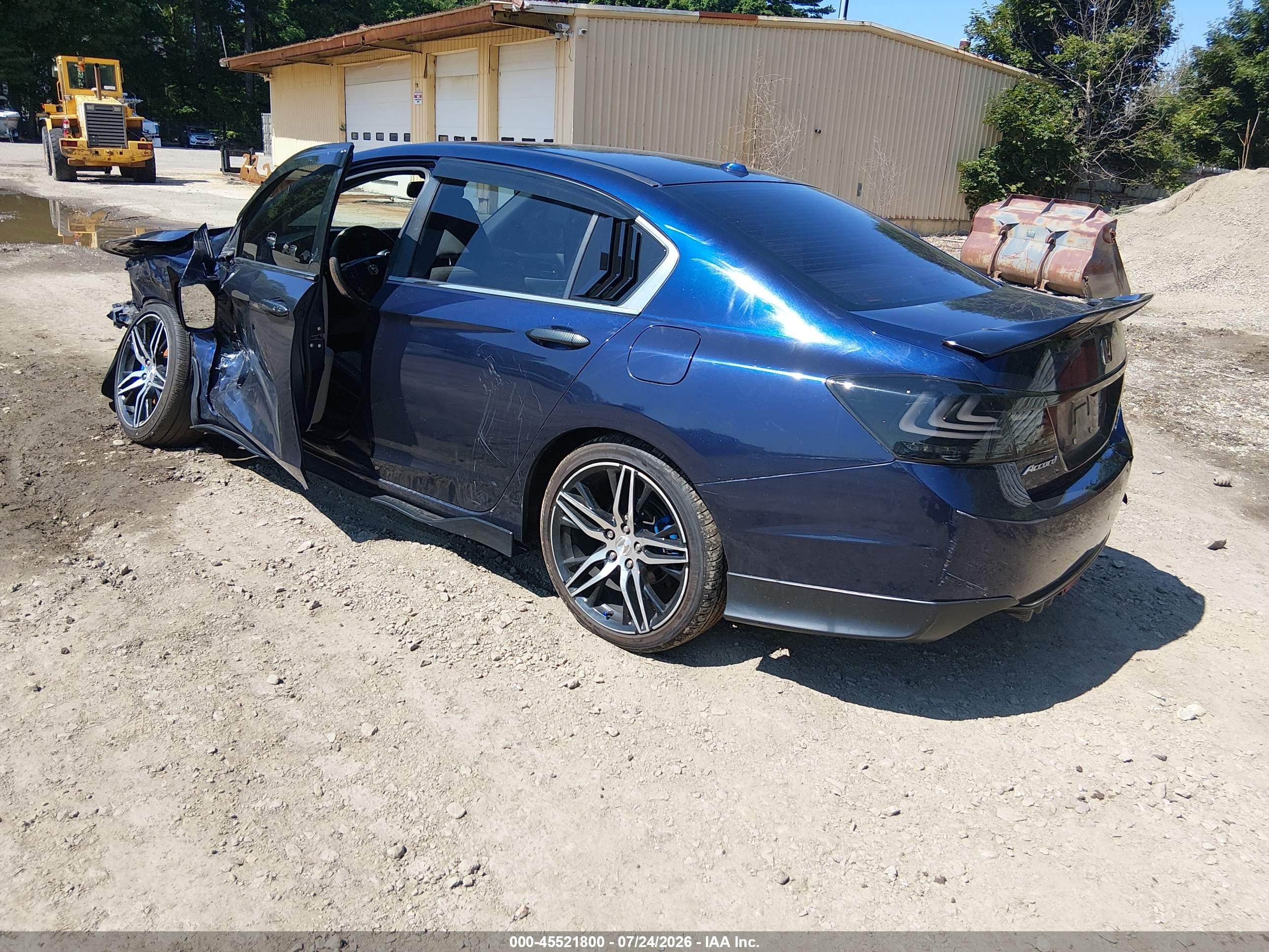 2015 Honda Accord Ex-l Blue vin: 1HGCR2F88FA042092