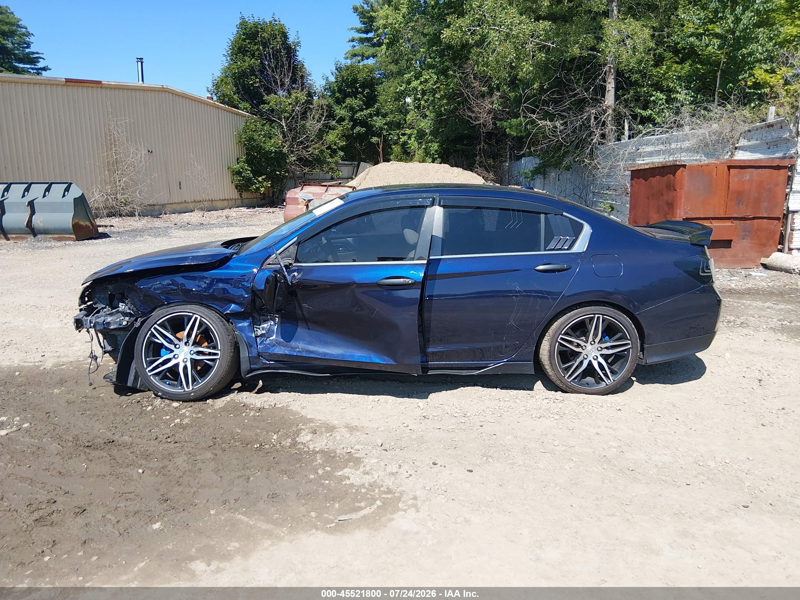 2015 Honda Accord Ex-l Blue vin: 1HGCR2F88FA042092