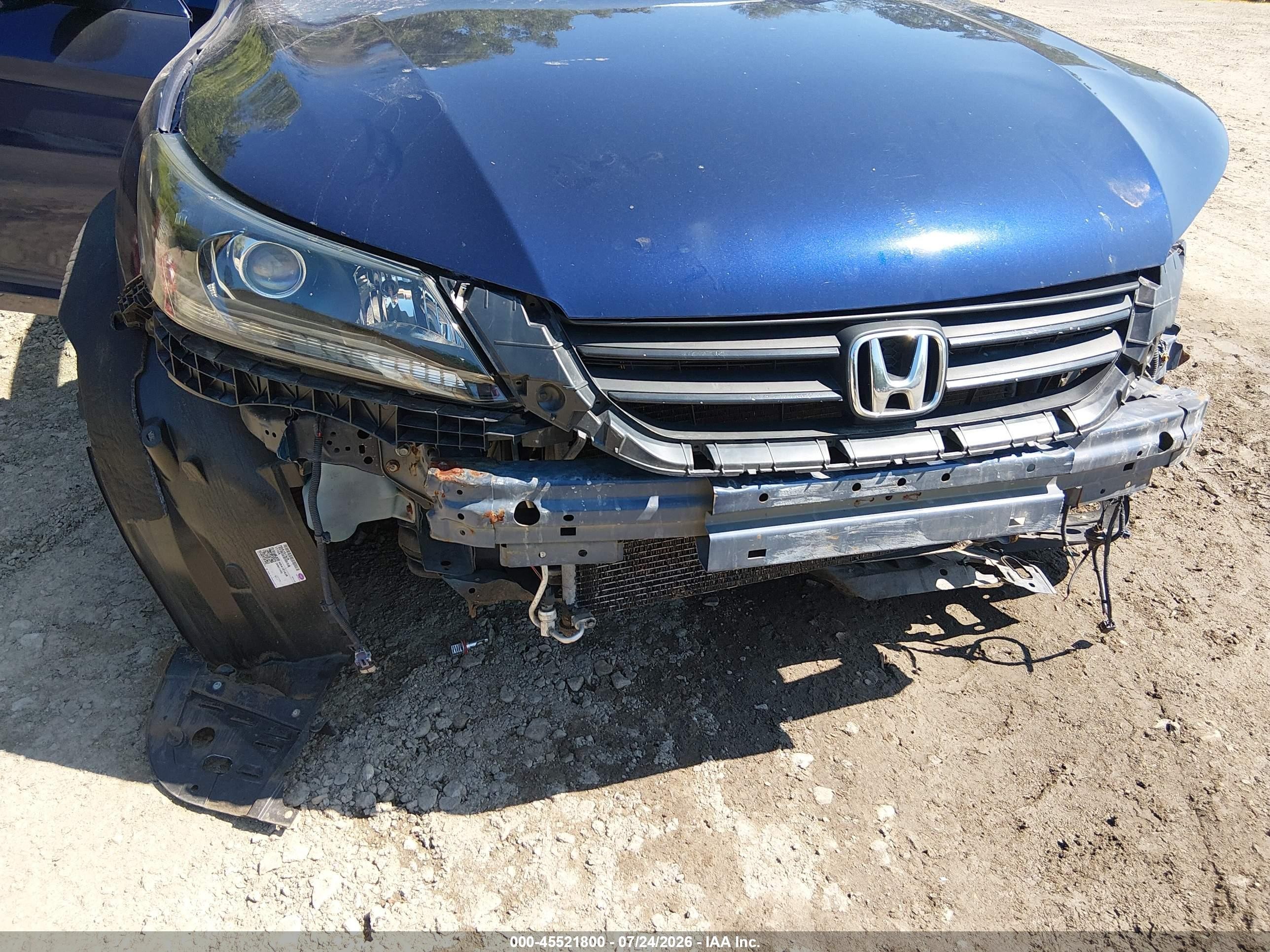 2015 Honda Accord Ex-l Blue vin: 1HGCR2F88FA042092