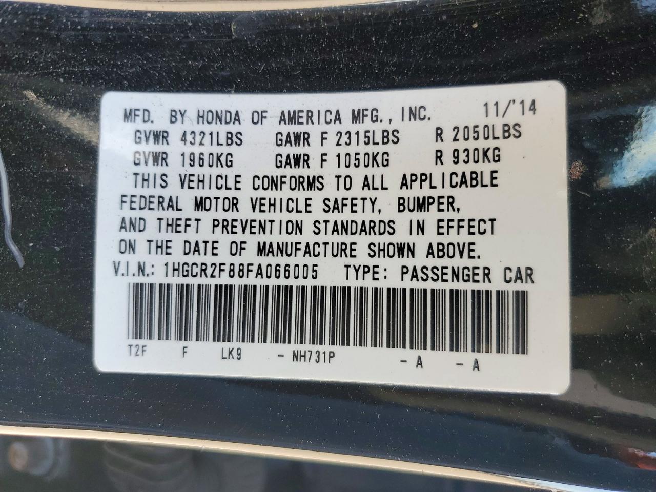 2015 Honda Accord Exl Black vin: 1HGCR2F88FA066005