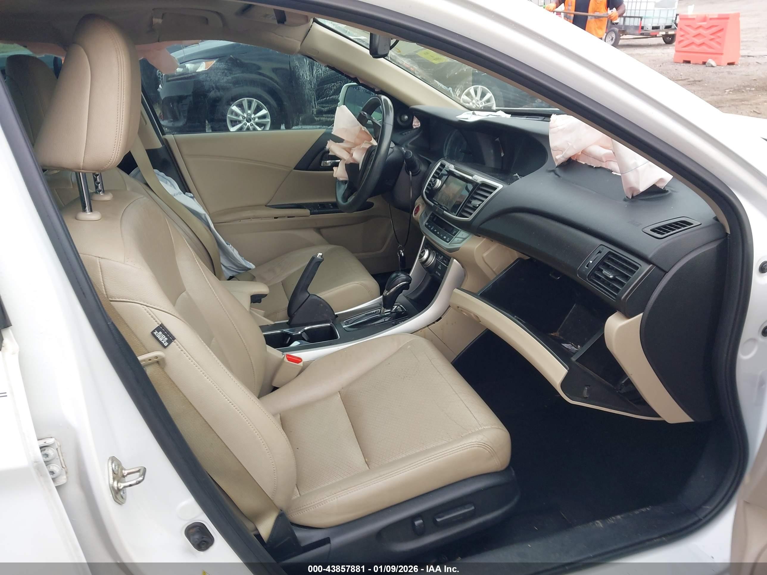 2015 Honda Accord Ex-l White vin: 1HGCR2F88FA067297