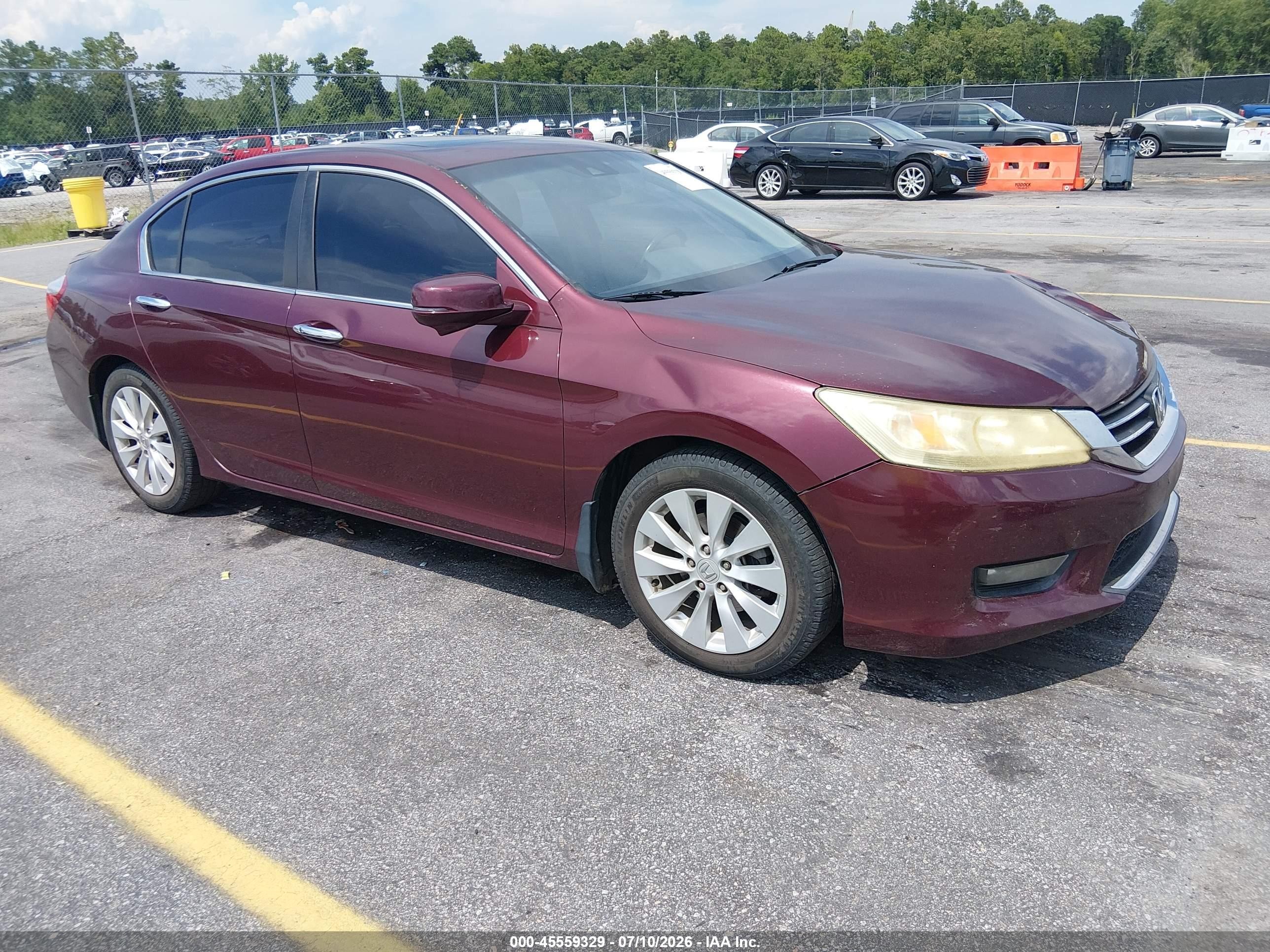 2015 Honda Accord Ex-l Темно-бордовый vin: 1HGCR2F88FA078722