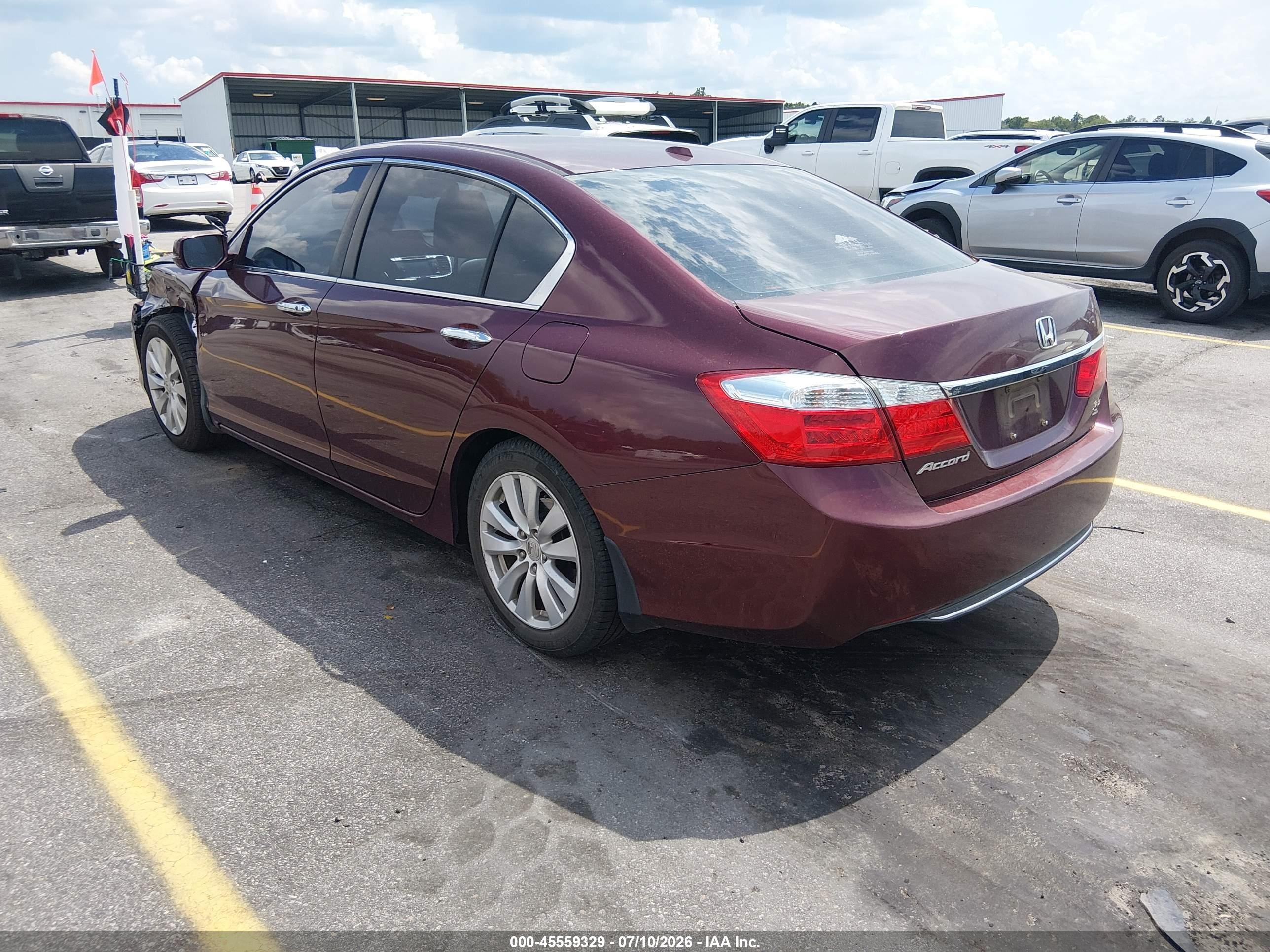 2015 Honda Accord Ex-l Темно-бордовый vin: 1HGCR2F88FA078722