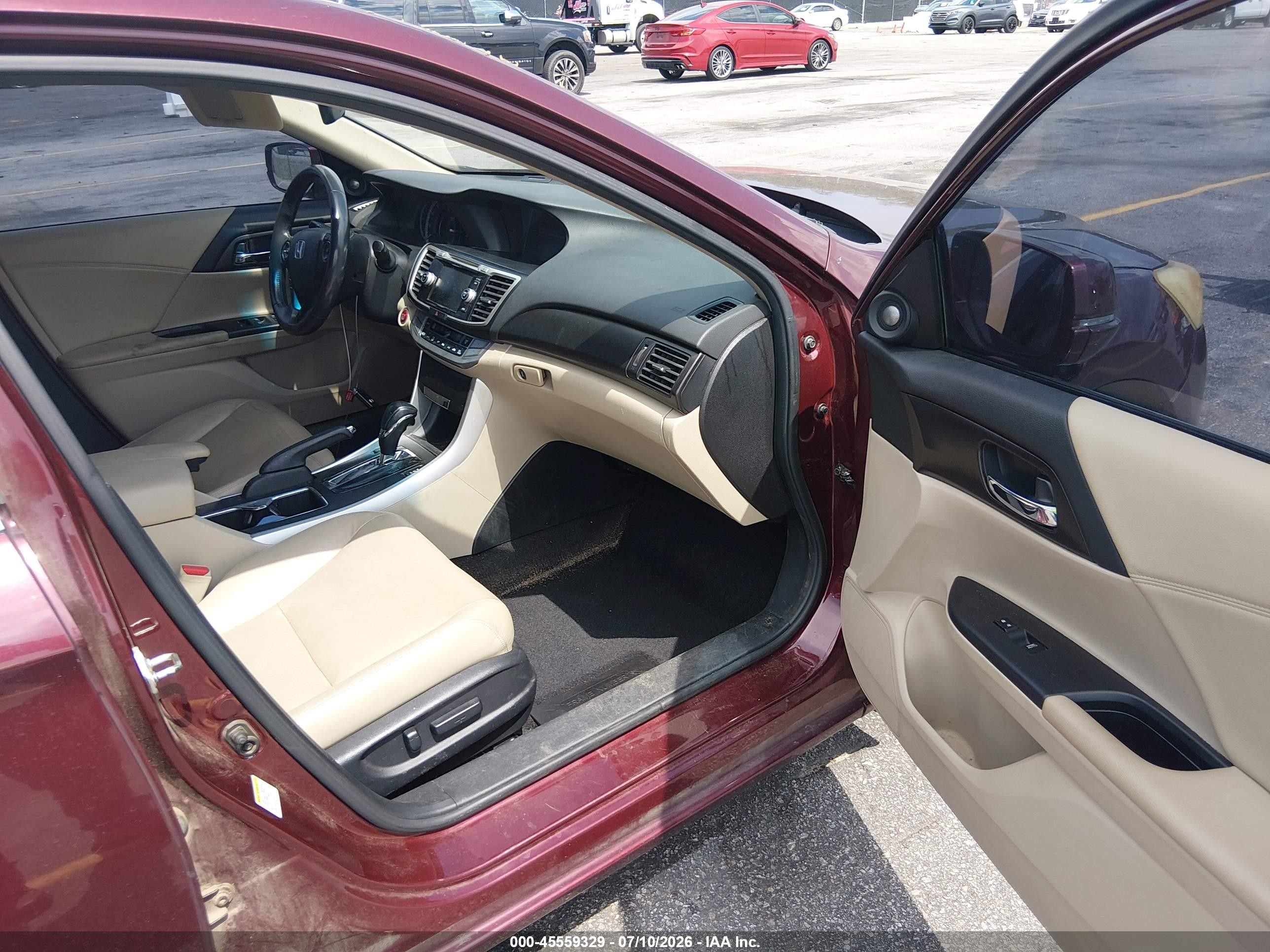 2015 Honda Accord Ex-l Темно-бордовый vin: 1HGCR2F88FA078722