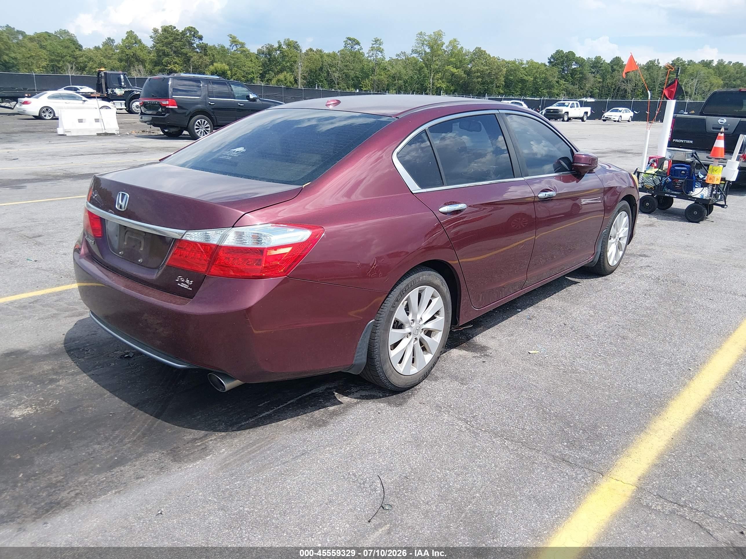 2015 Honda Accord Ex-l Темно-бордовый vin: 1HGCR2F88FA078722