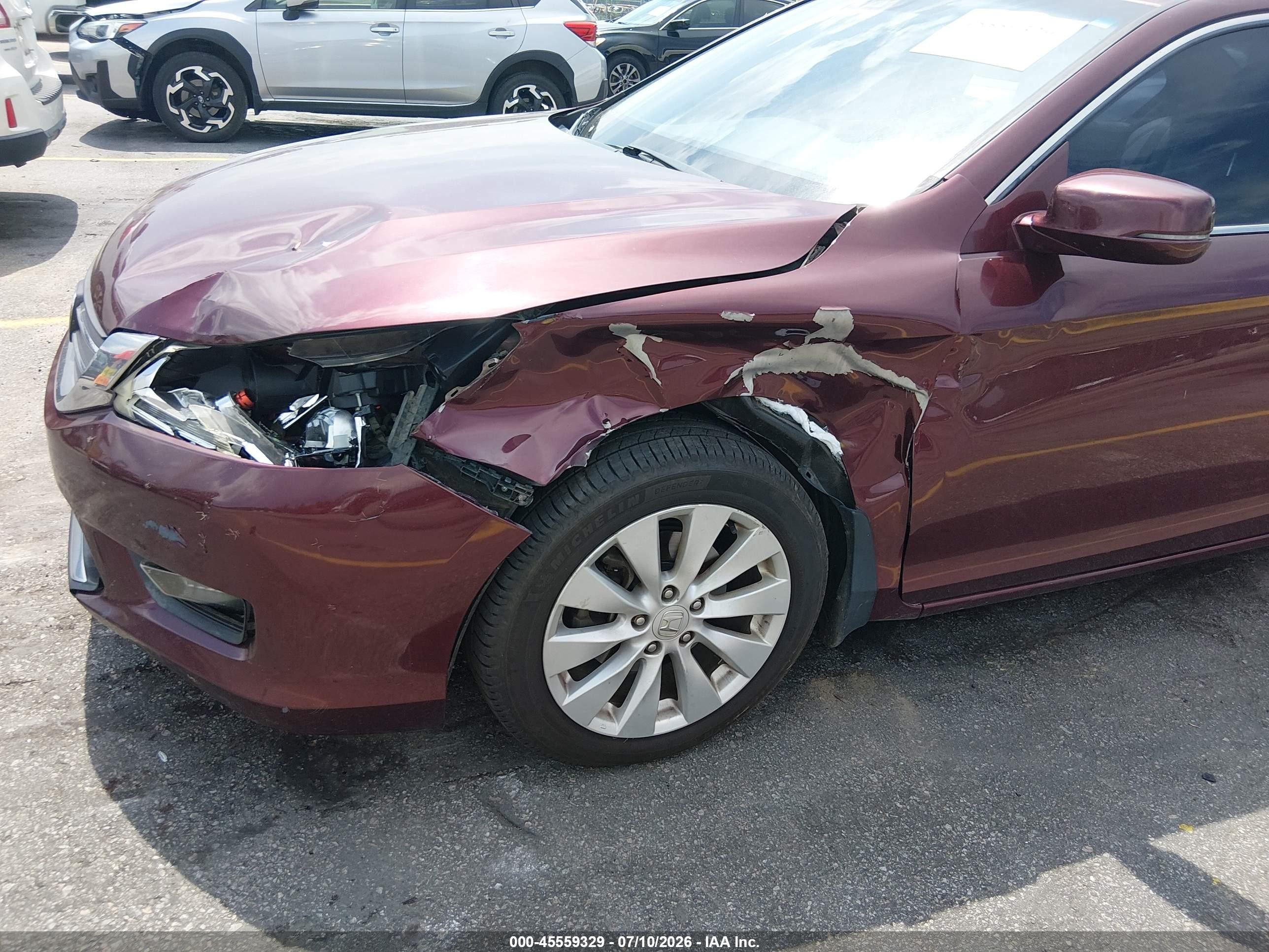 2015 Honda Accord Ex-l Темно-бордовый vin: 1HGCR2F88FA078722