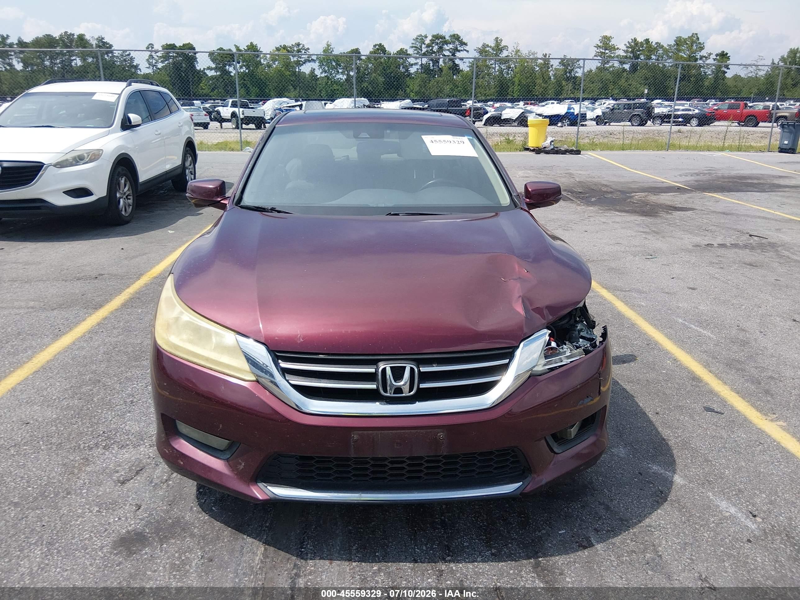 2015 Honda Accord Ex-l Темно-бордовый vin: 1HGCR2F88FA078722