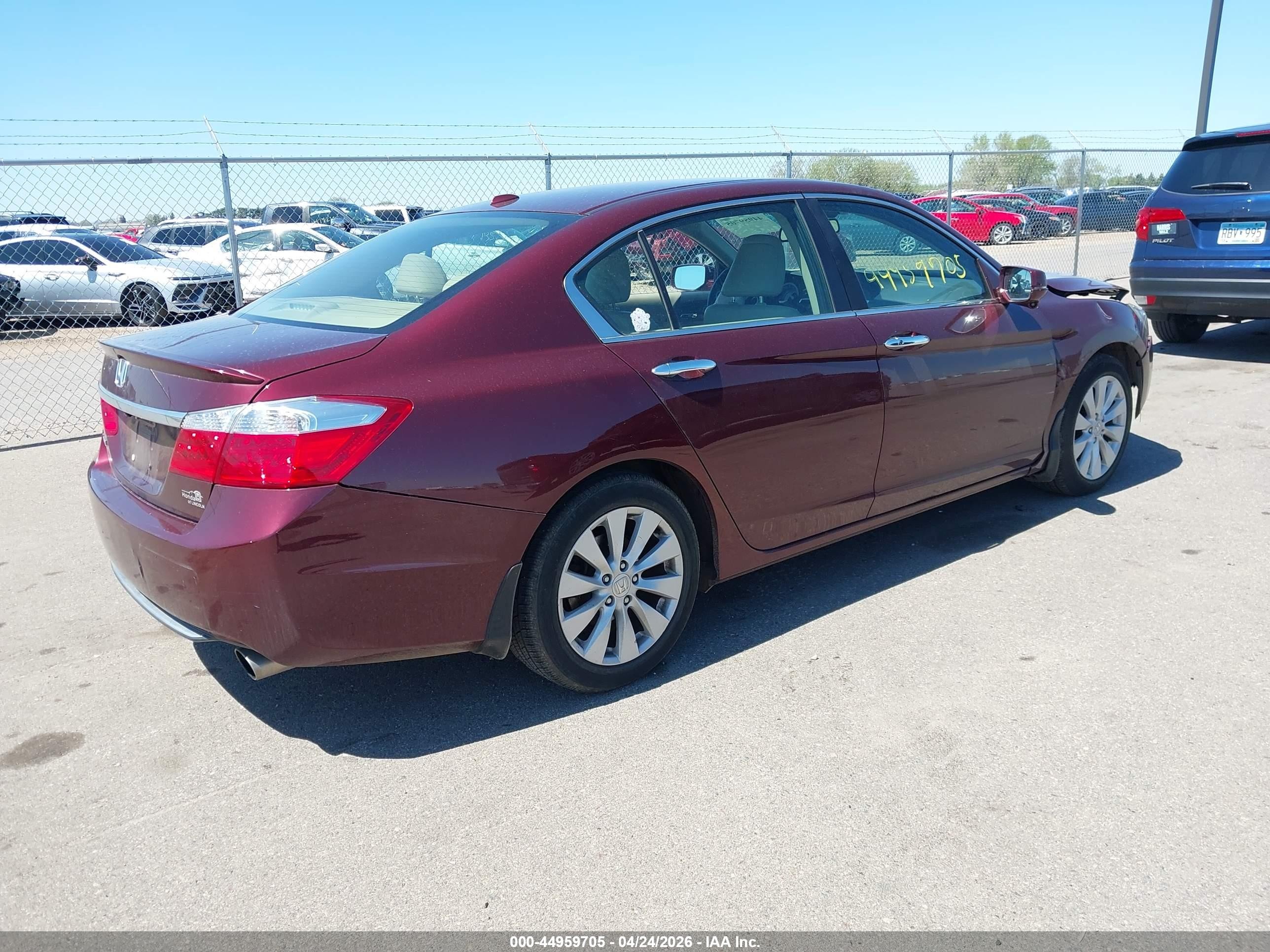 2015 Honda Accord Ex-l Maroon vin: 1HGCR2F88FA091311