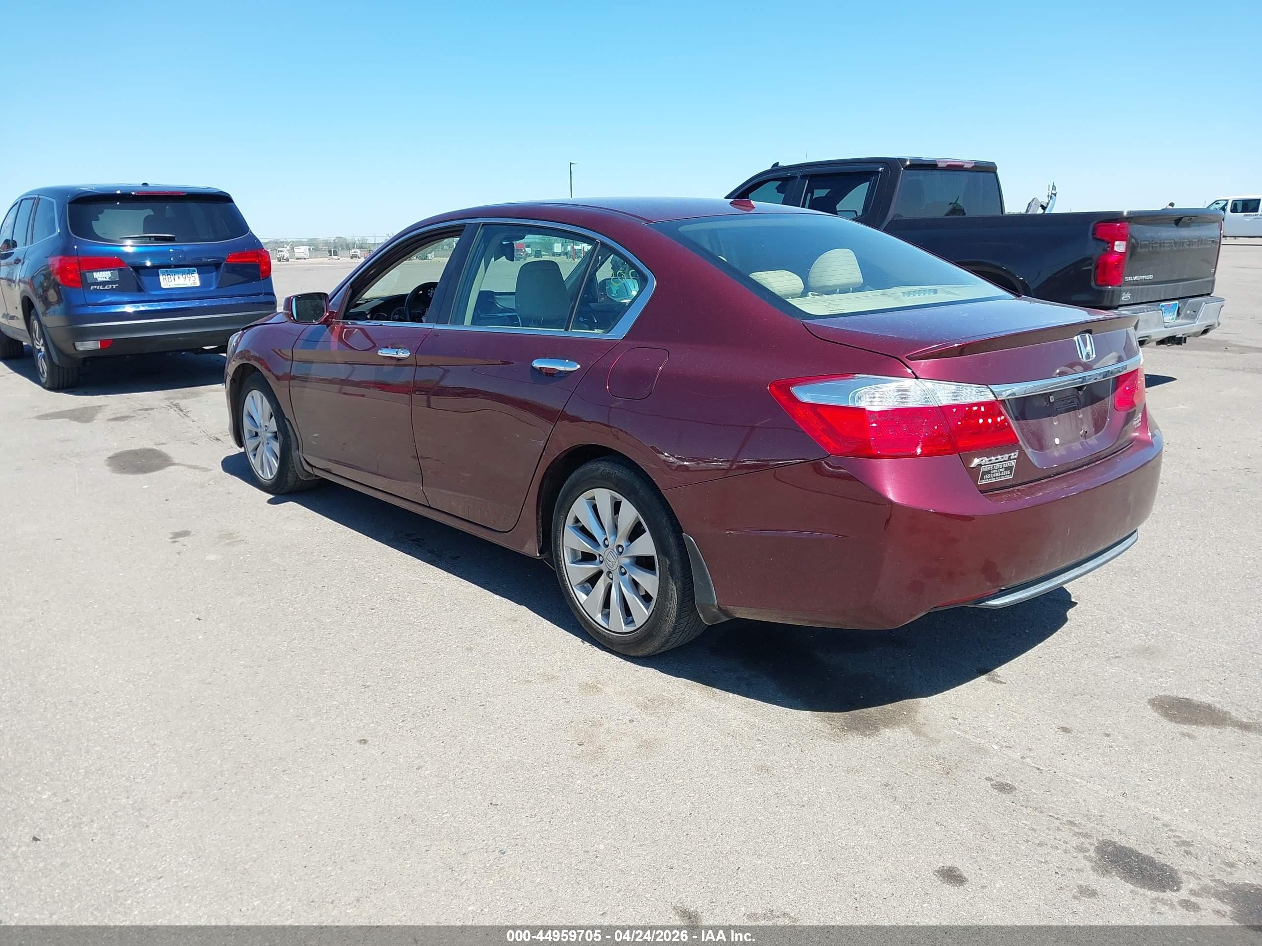 2015 Honda Accord Ex-l Maroon vin: 1HGCR2F88FA091311