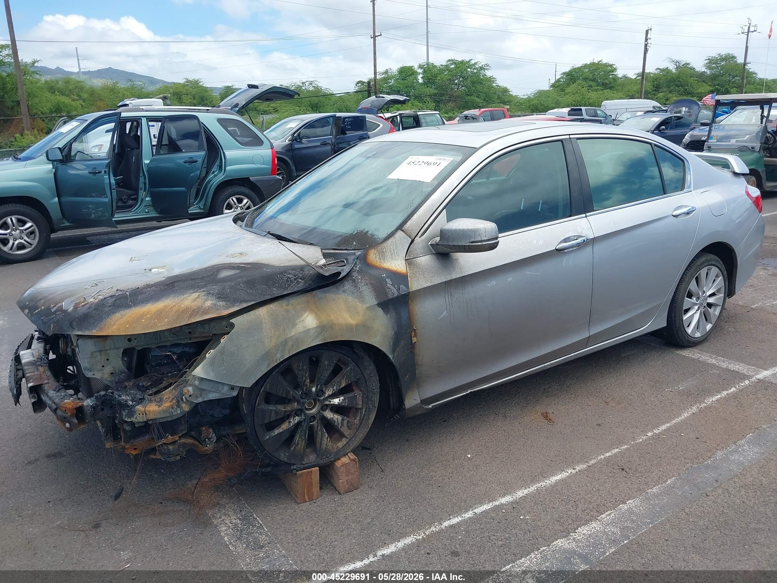 2015 Honda Accord Ex-l Gray vin: 1HGCR2F88FA102453
