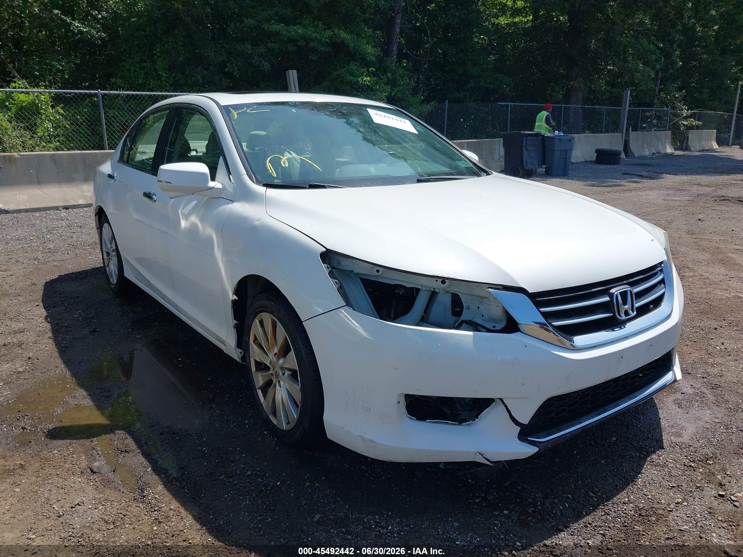 2015 Honda Accord Ex-l Белый vin: 1HGCR2F88FA140393