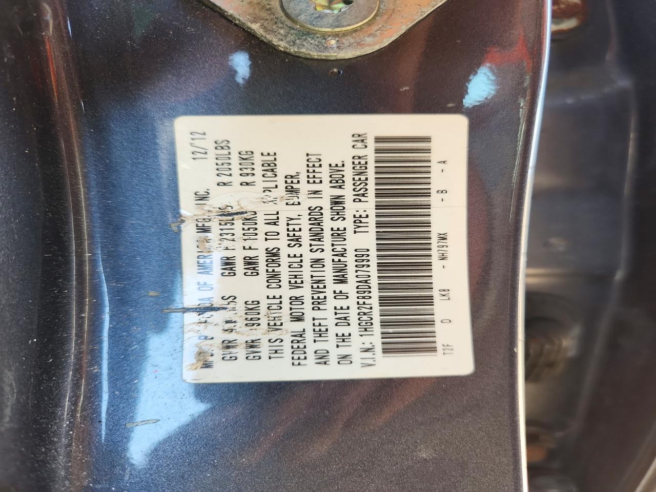 2013 Honda Accord Exl Silver vin: 1HGCR2F89DA079990