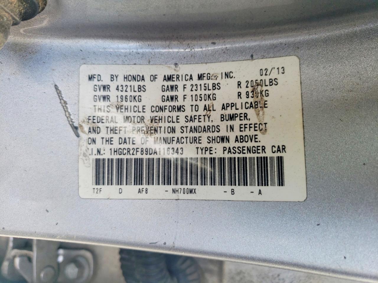 2013 Honda Accord Exl Silver vin: 1HGCR2F89DA116343